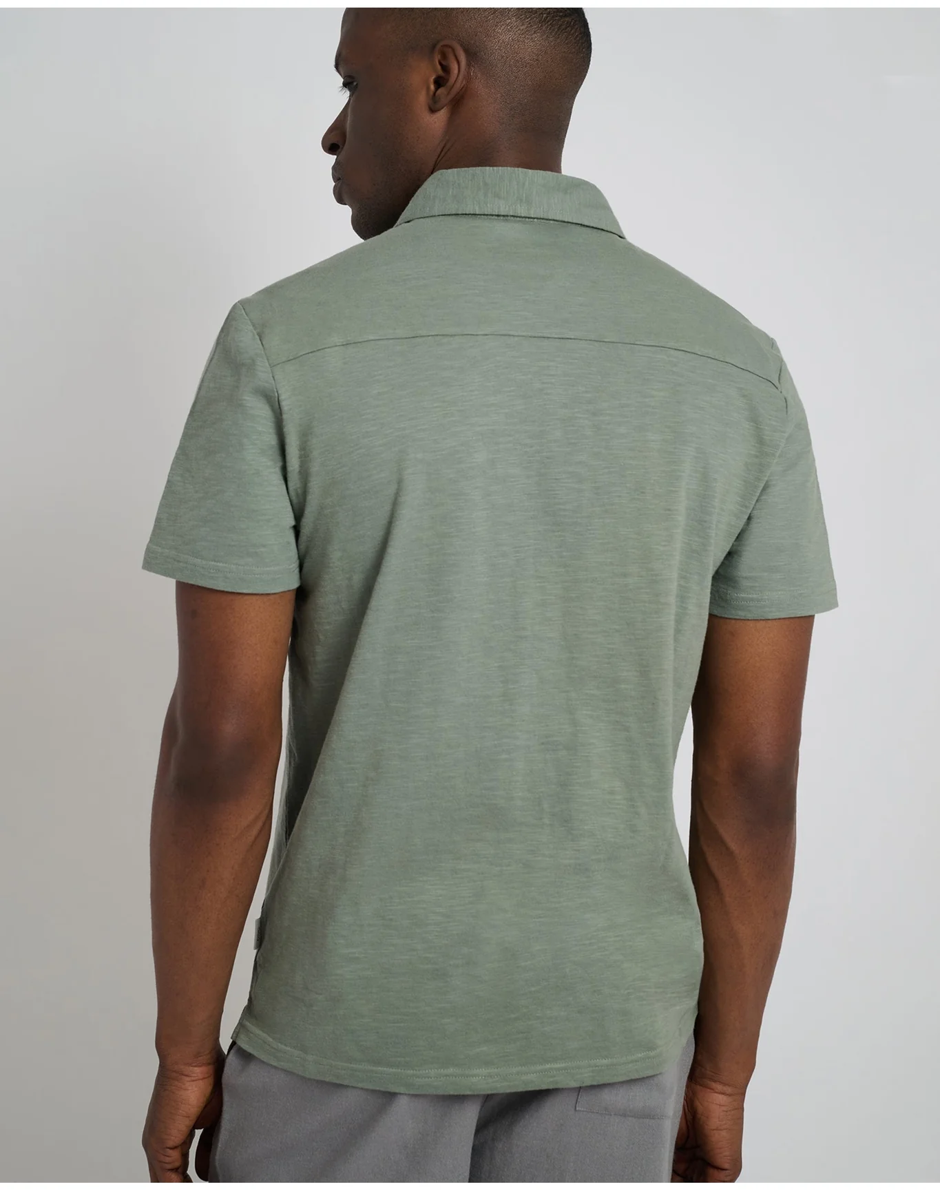 Men | Slub Short Sleeve Polo | Agave - Image 5