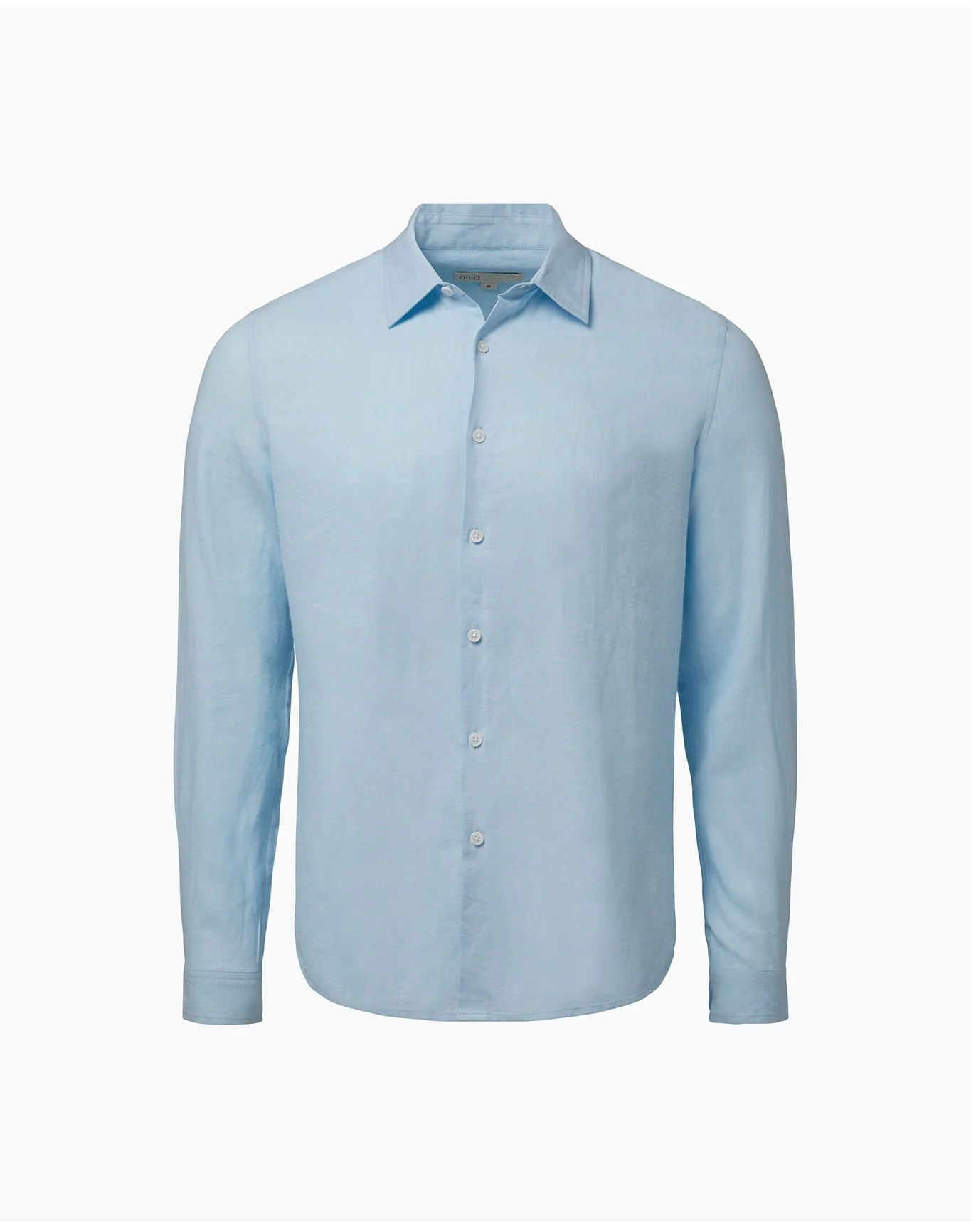 Men | Standard Long Sleeve Linen Shirt | Cool Blue