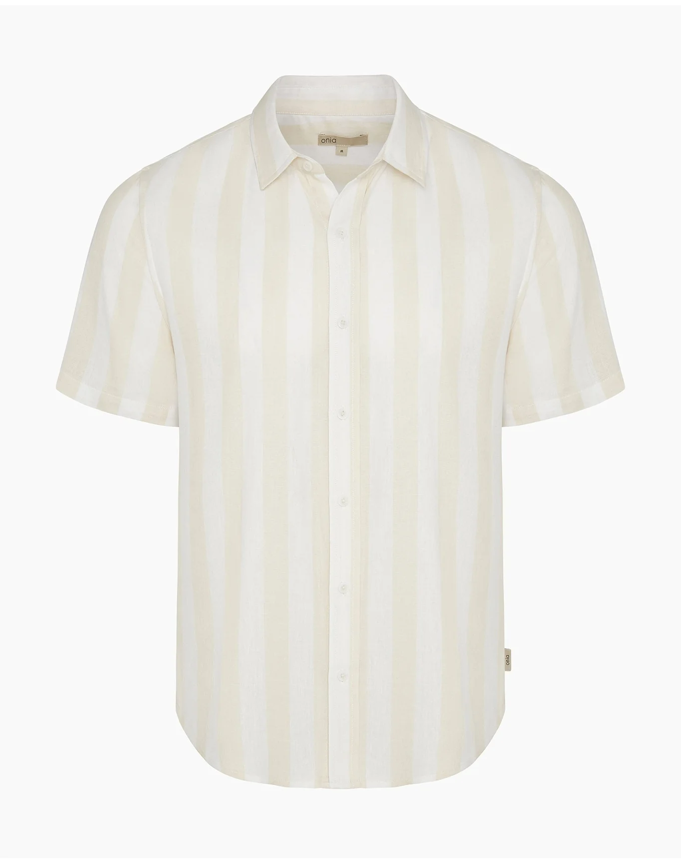 Men | Standard Short Sleeve Linen Shirt | Light Yellow