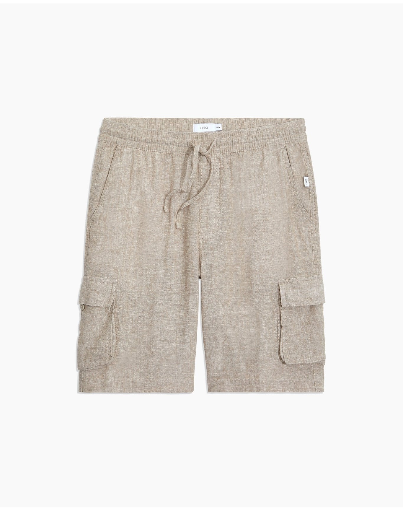 Men | Stretch Linen Pull On Cargo Short | Navy - Image 3