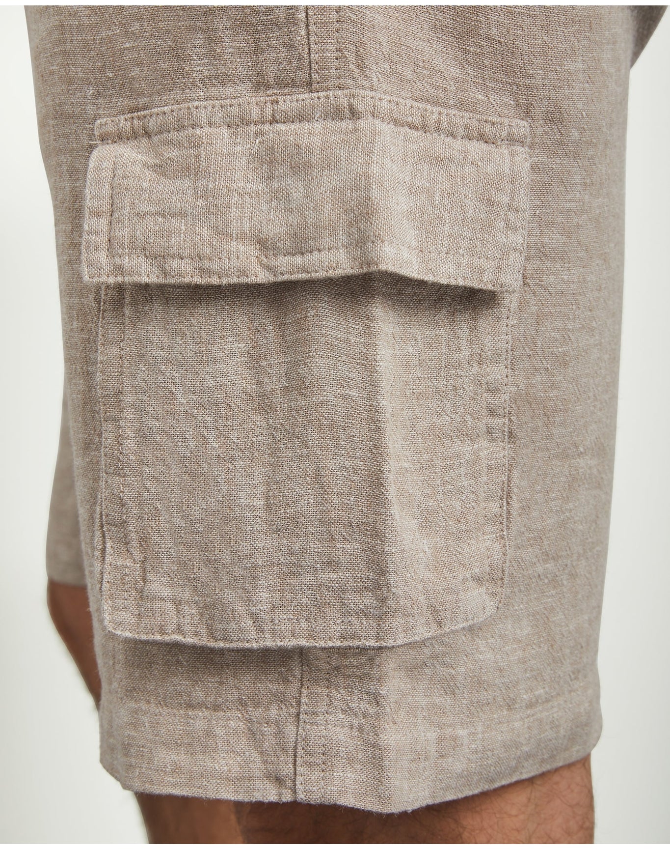 Men | Stretch Linen Pull On Cargo Short | Navy - Image 8