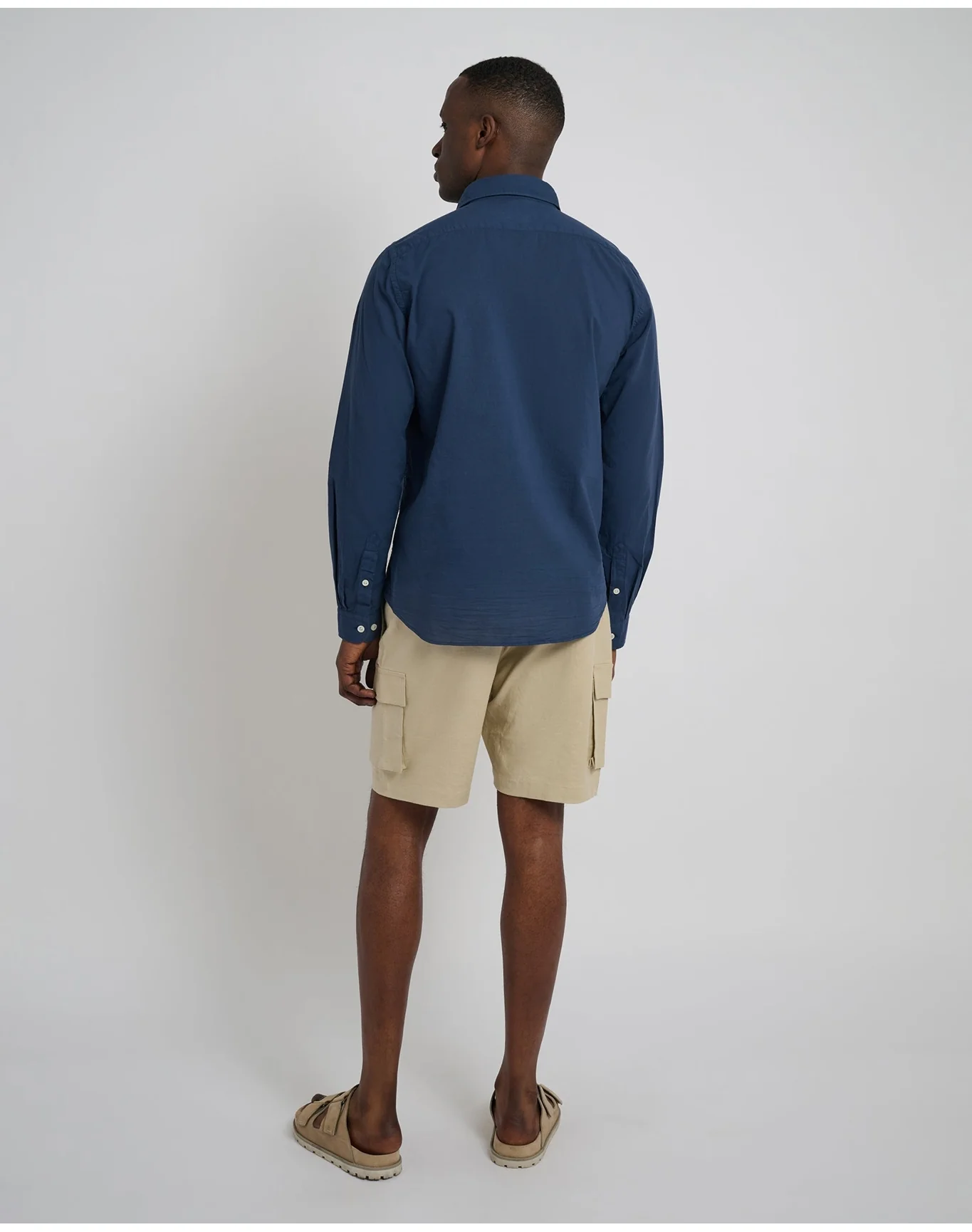 Men | Stretch Linen Pull On Cargo Short | Sand - Image 5