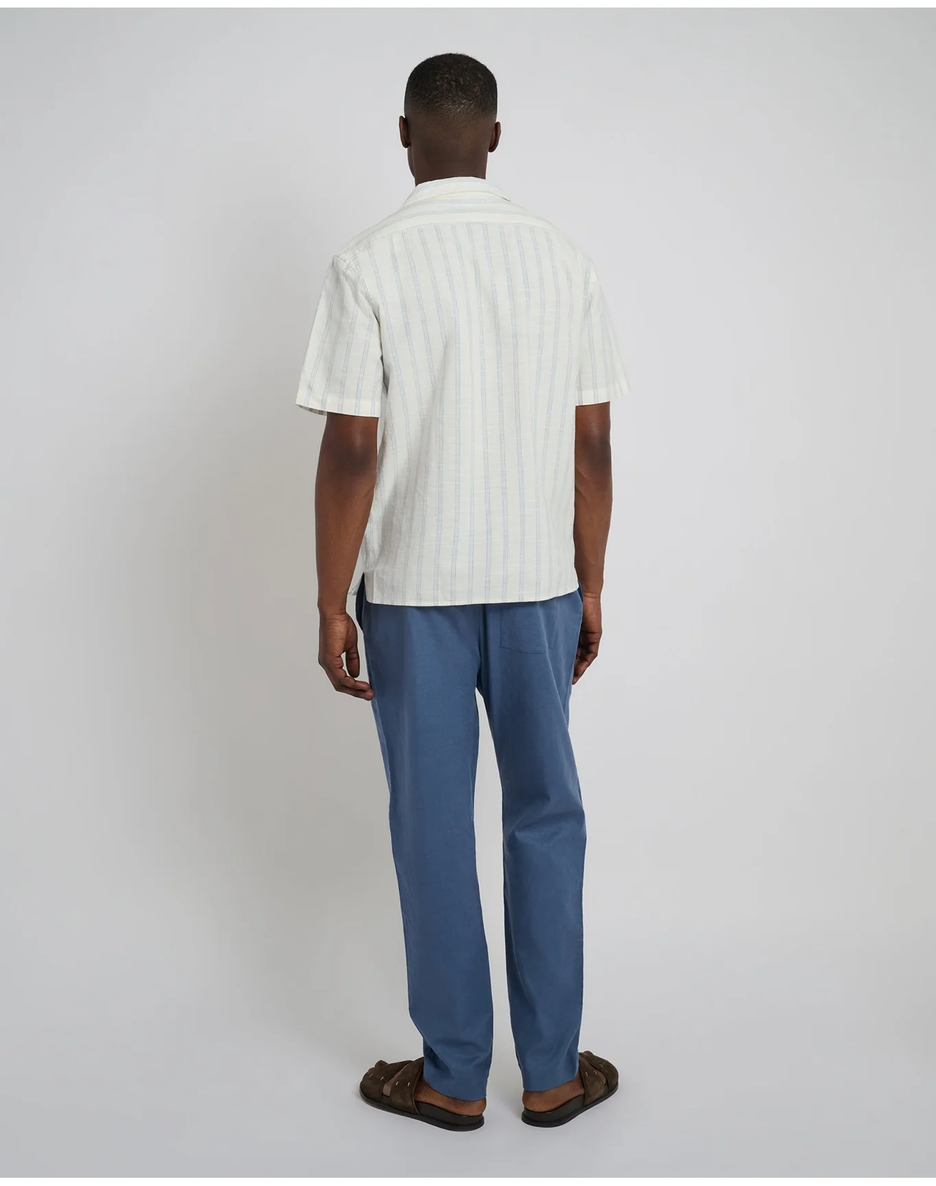 Men | Stretch Linen Pull On Pant | Vintage Indigo - Image 5