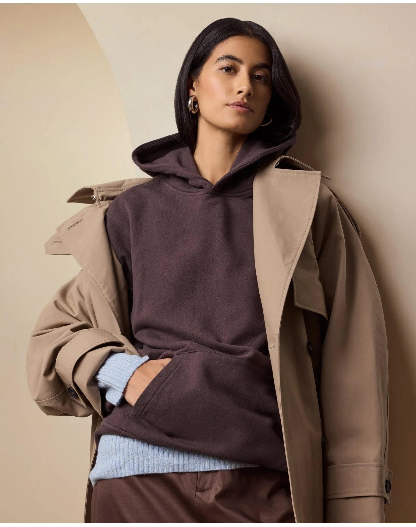 Men | Stretch Terry Pullover Hoodie | Dark Java - Image 3