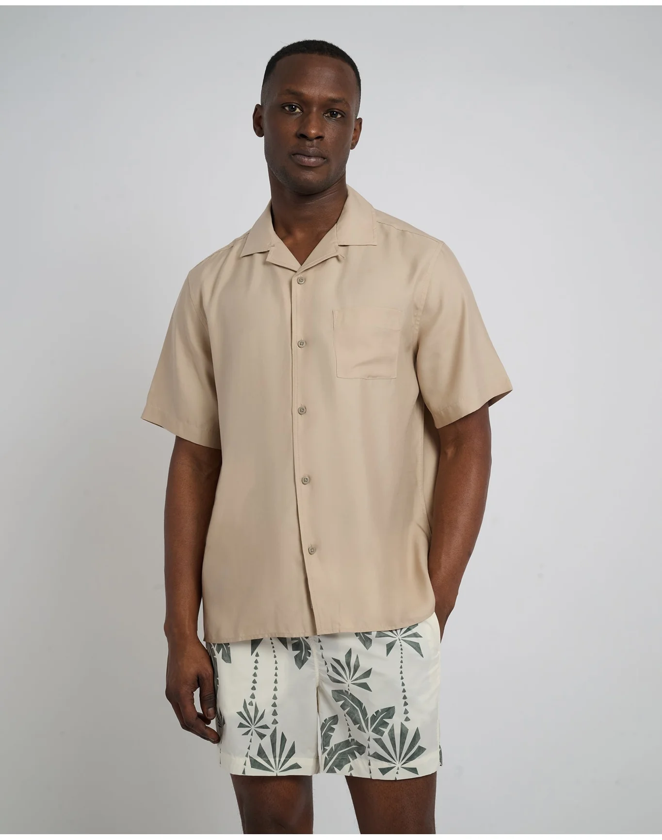 Men | Tencel Vacation Shirt | Tan - Image 2