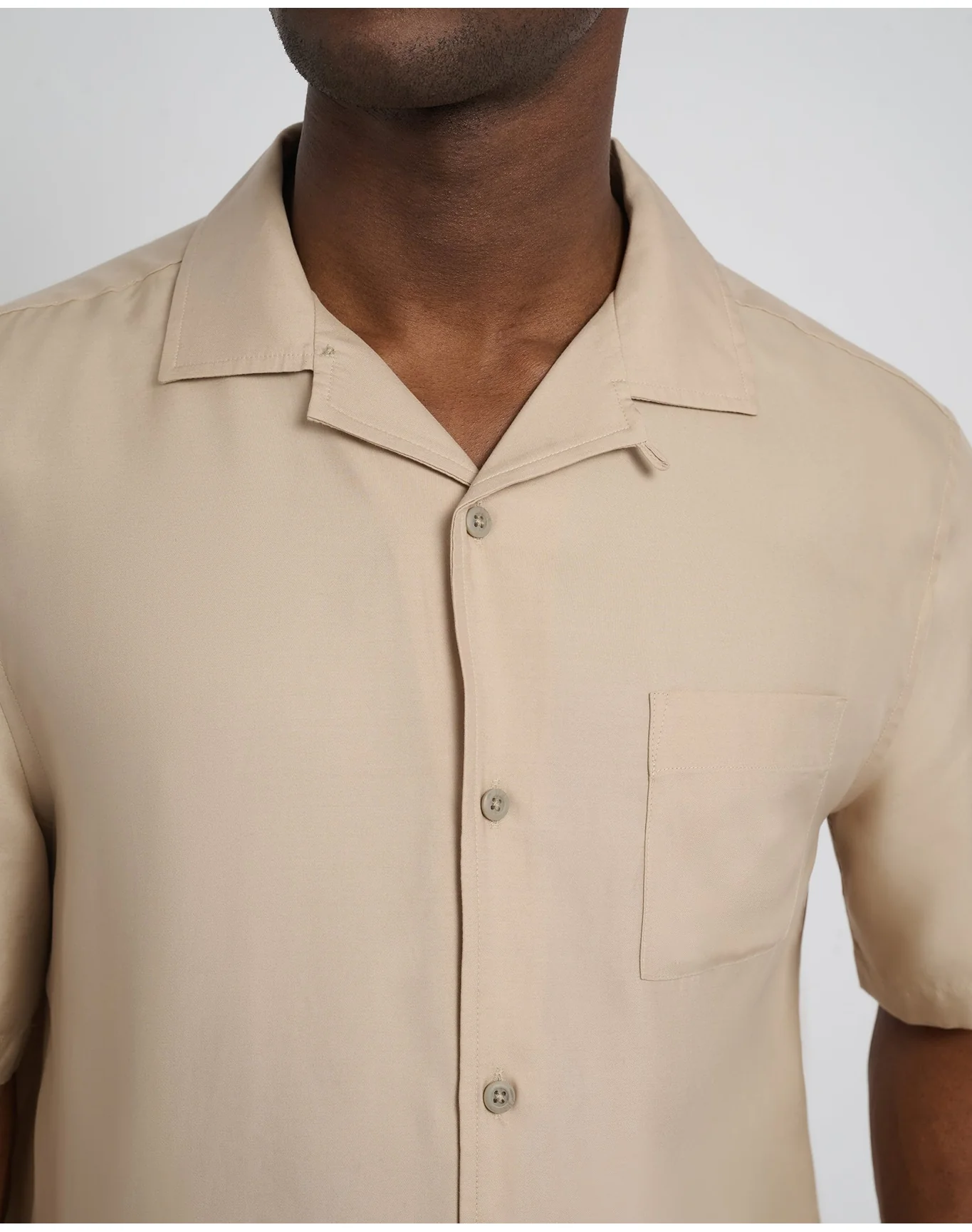 Men | Tencel Vacation Shirt | Tan - Image 3