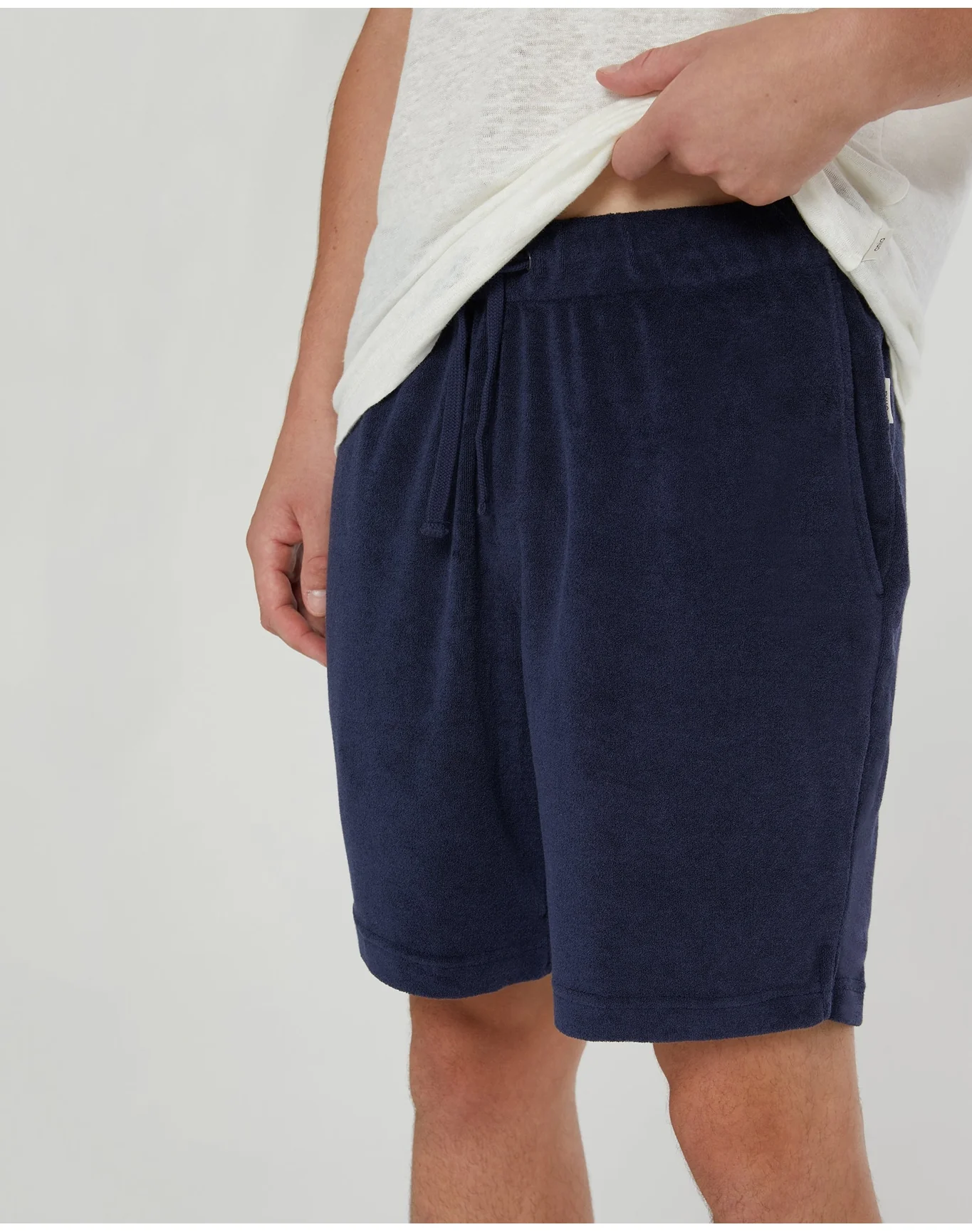 Men | Towel Terry Pull On Short | Deep Navy - Image 2