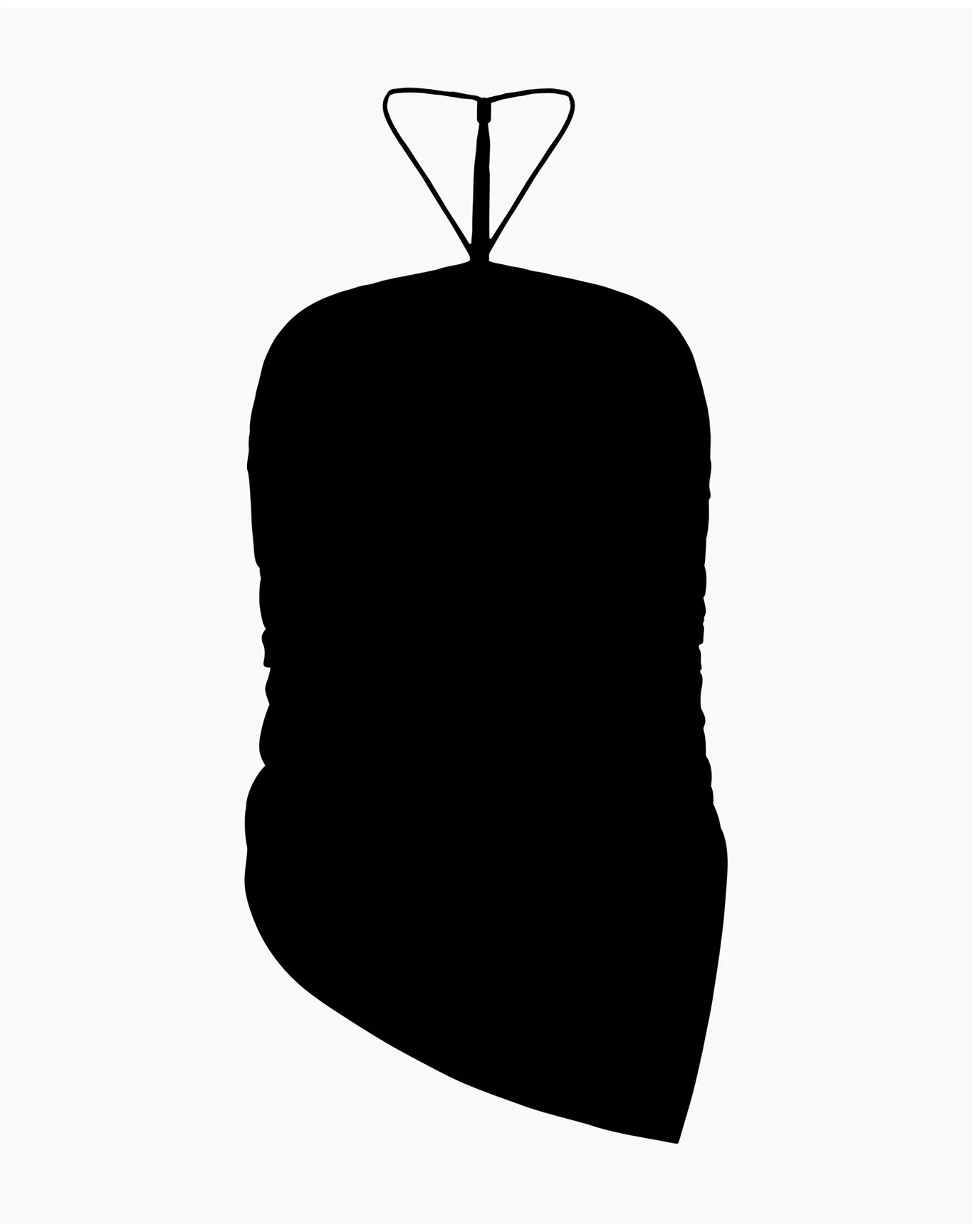 Women | Air Linen Asymmetrical Halter Top | Black - Image 2