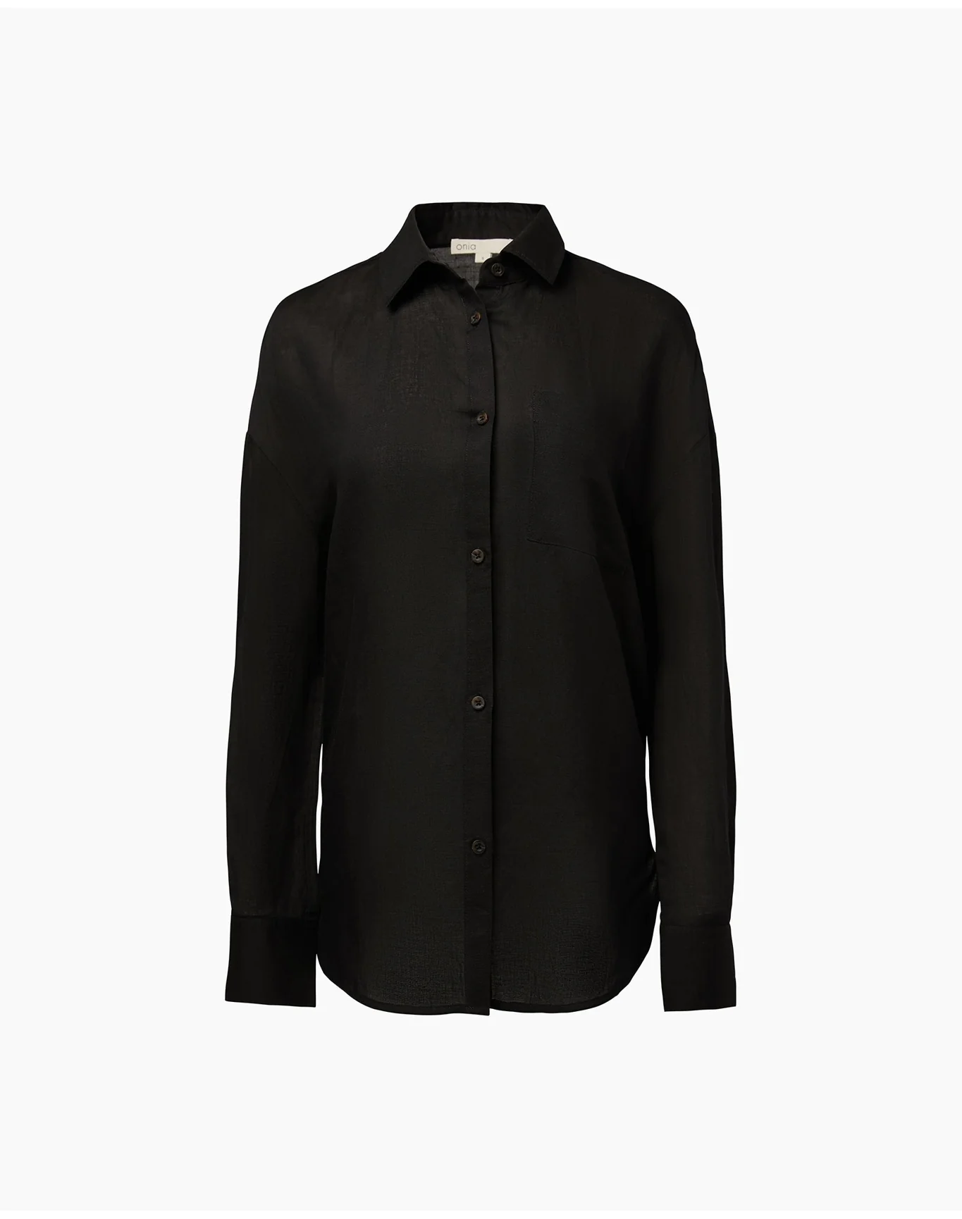 Women | Air Linen Boyfriend Shirt | Black - Image 2