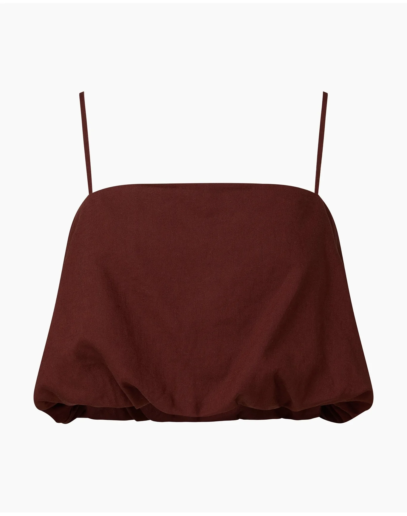 Women | Air Linen Bubble Crop Top | Rum - Image 2