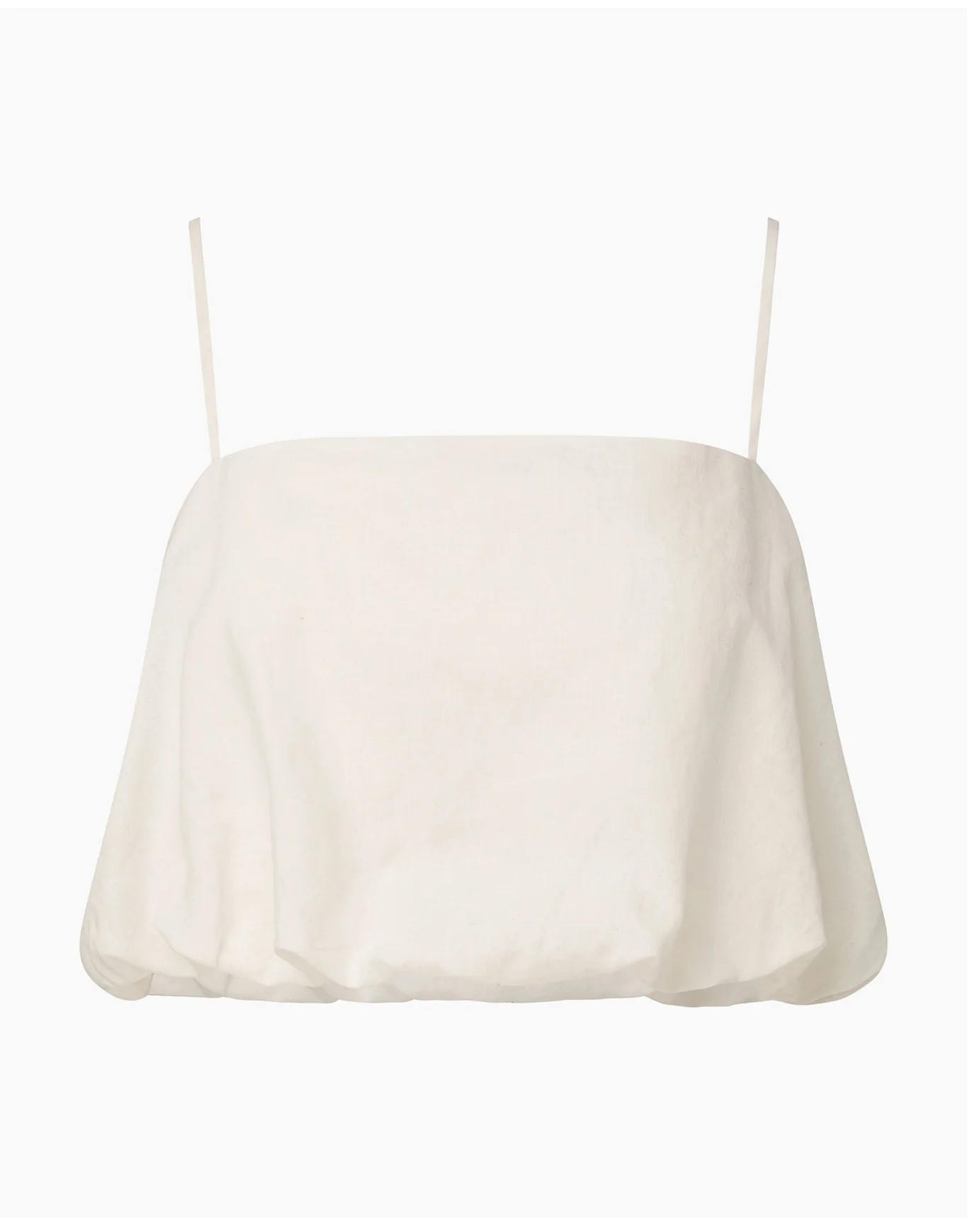 Women | Air Linen Bubble Crop Top | White - Image 2