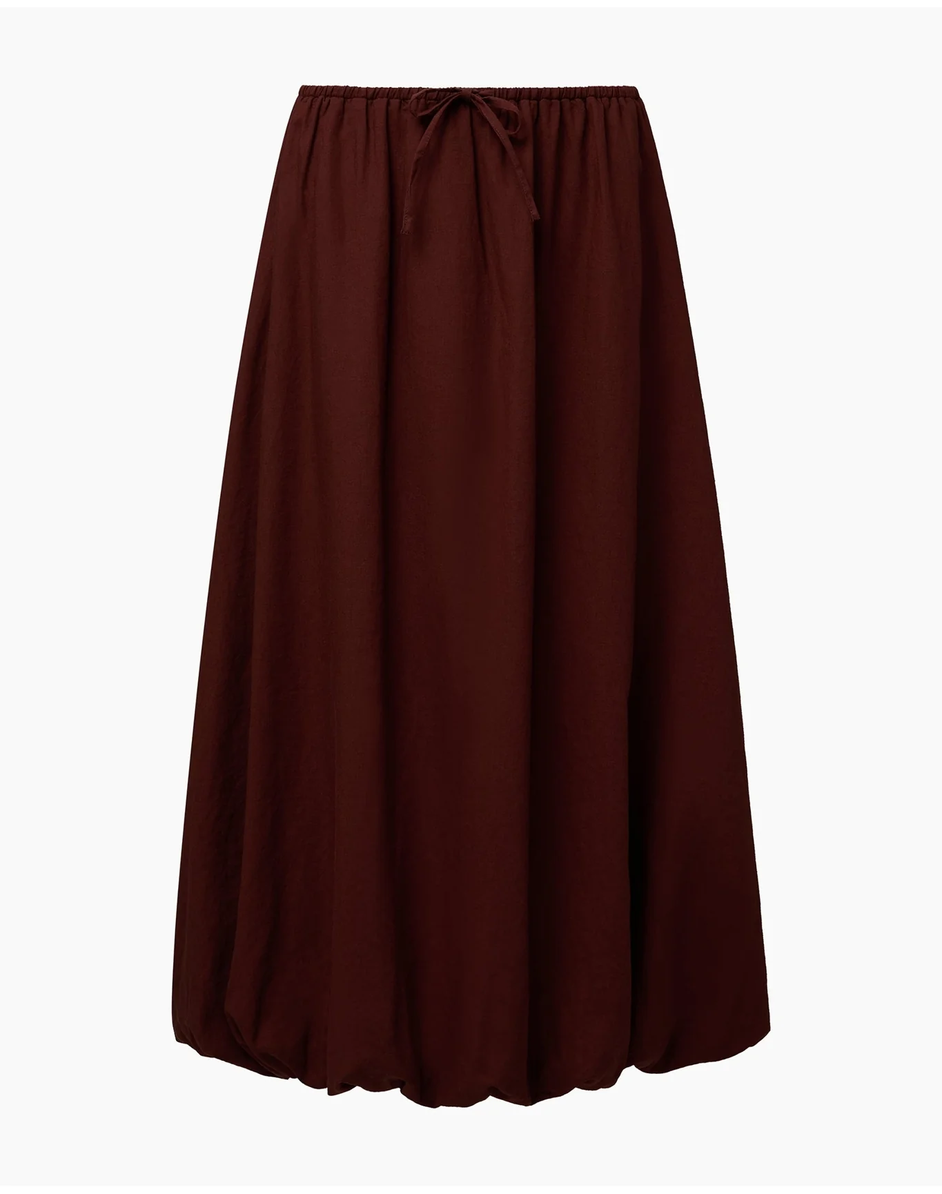 Women | Air Linen Bubble Maxi Skirt | Rum - Image 2