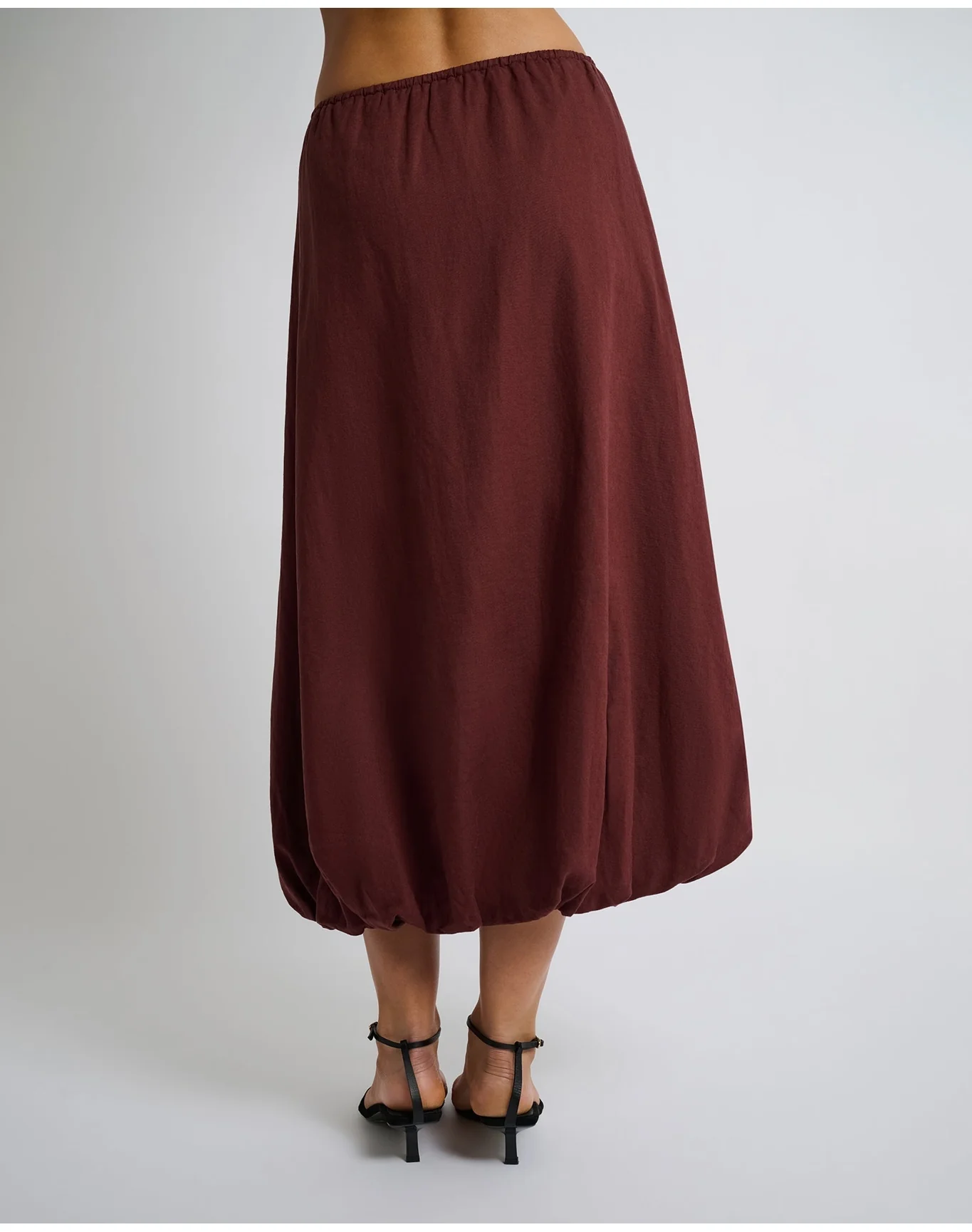 Women | Air Linen Bubble Maxi Skirt | Rum - Image 4