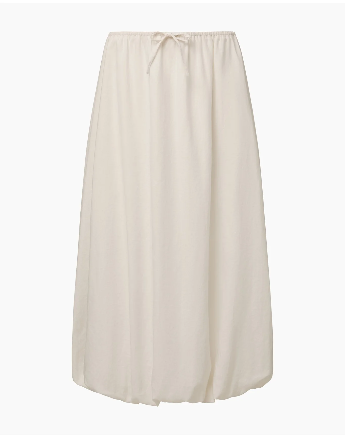 Women | Air Linen Bubble Maxi Skirt | White - Image 2