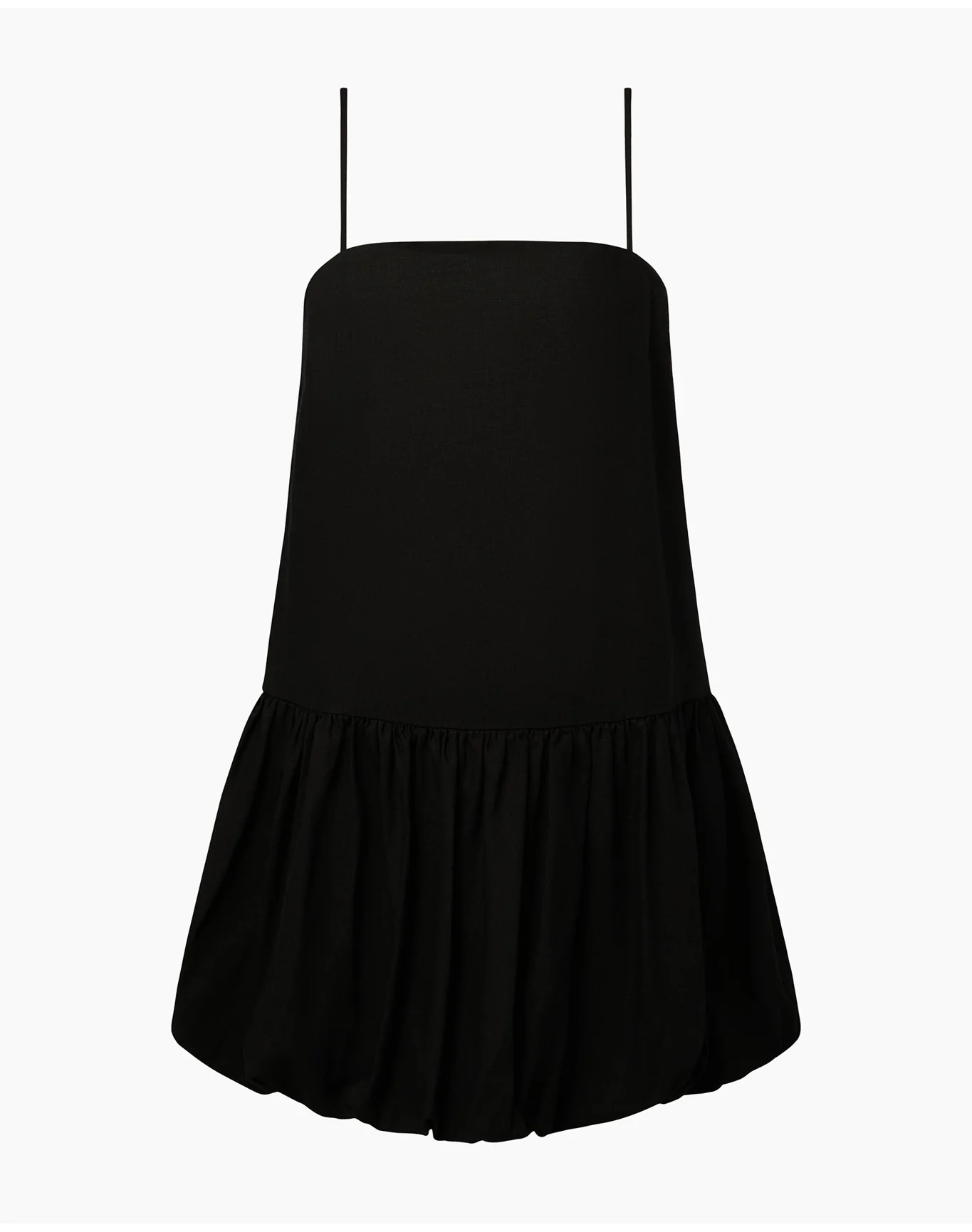 Women | Air Linen Bubble Mini Dress | Black - Image 2