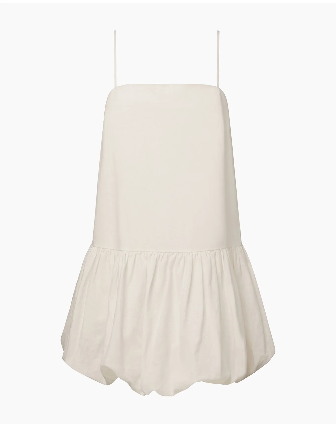 Women | Air Linen Bubble Mini Dress | White - Image 2