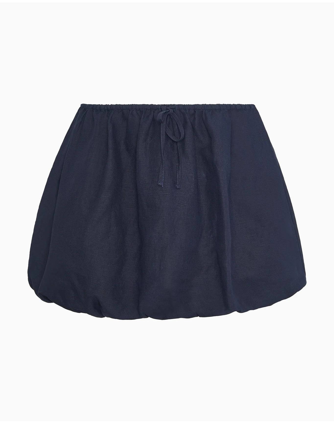 Women | Air Linen Bubble Mini Skirt | Noir Navy - Image 2