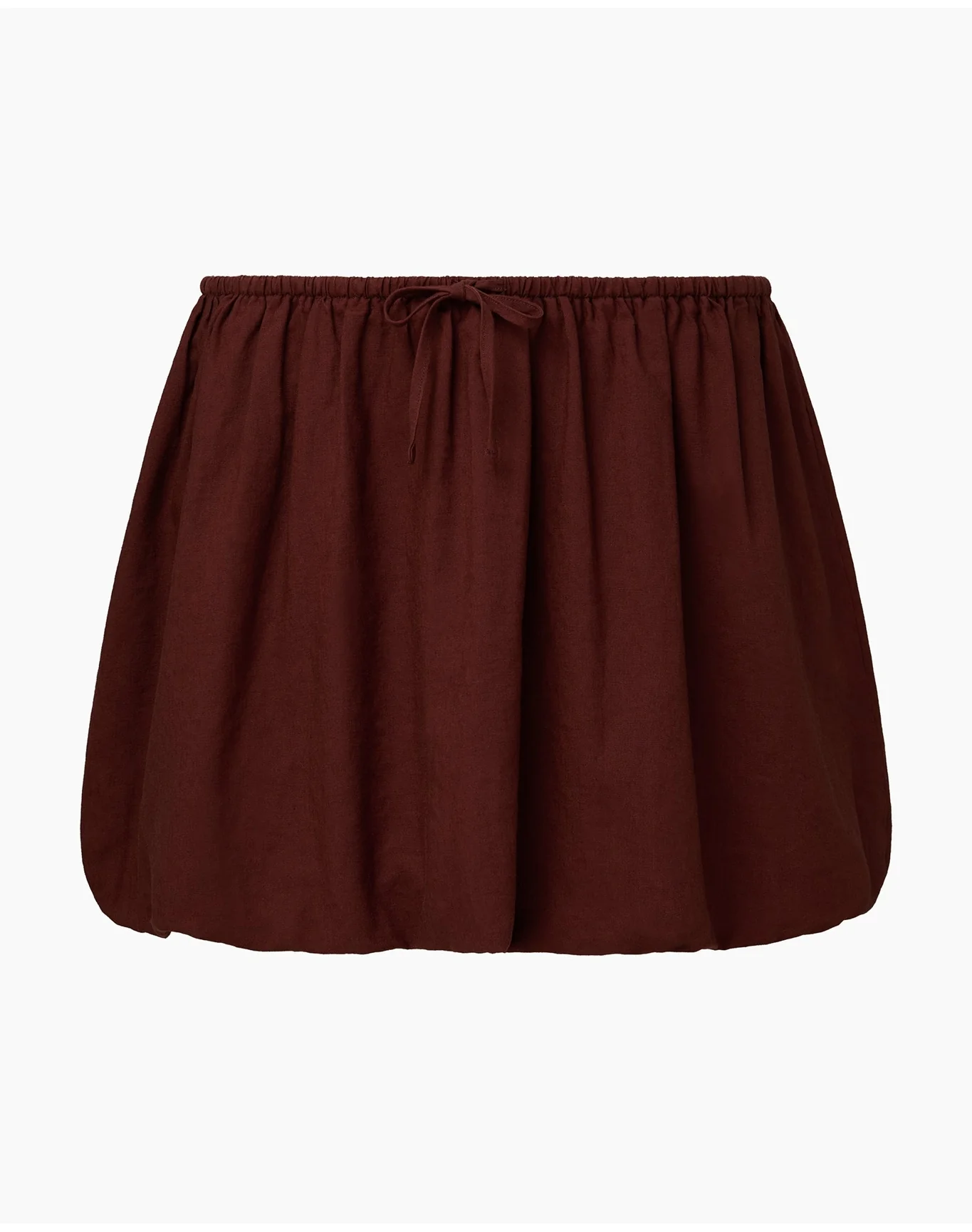 Women | Air Linen Bubble Mini Skirt | Rum - Image 2