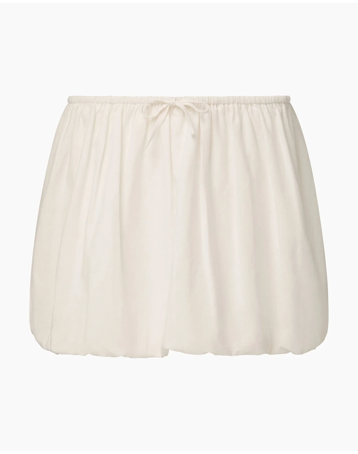 Women | Air Linen Bubble Mini Skirt | White - Image 2