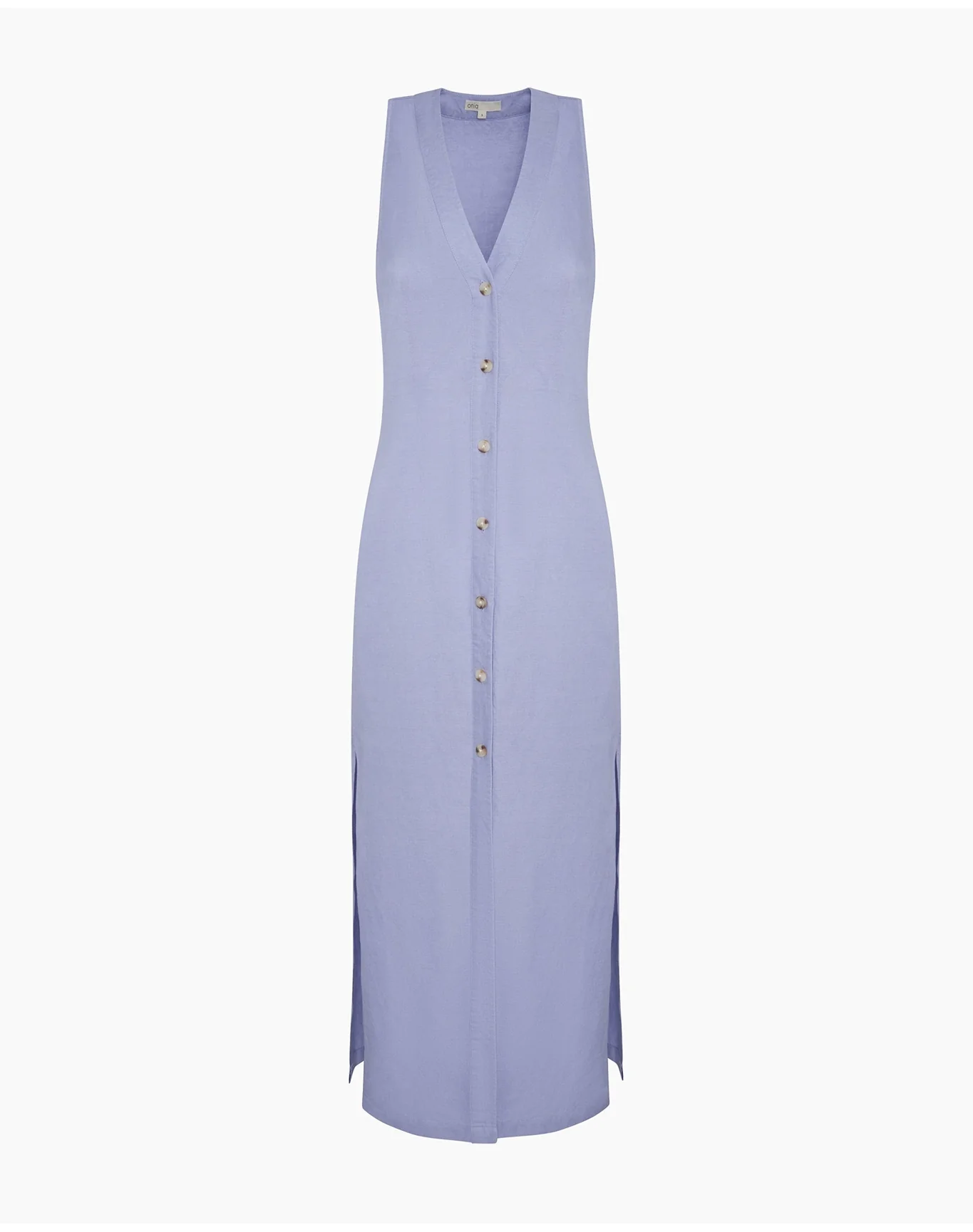Women | Air Linen Button Down Maxi Dress | Periwinkle - Image 2