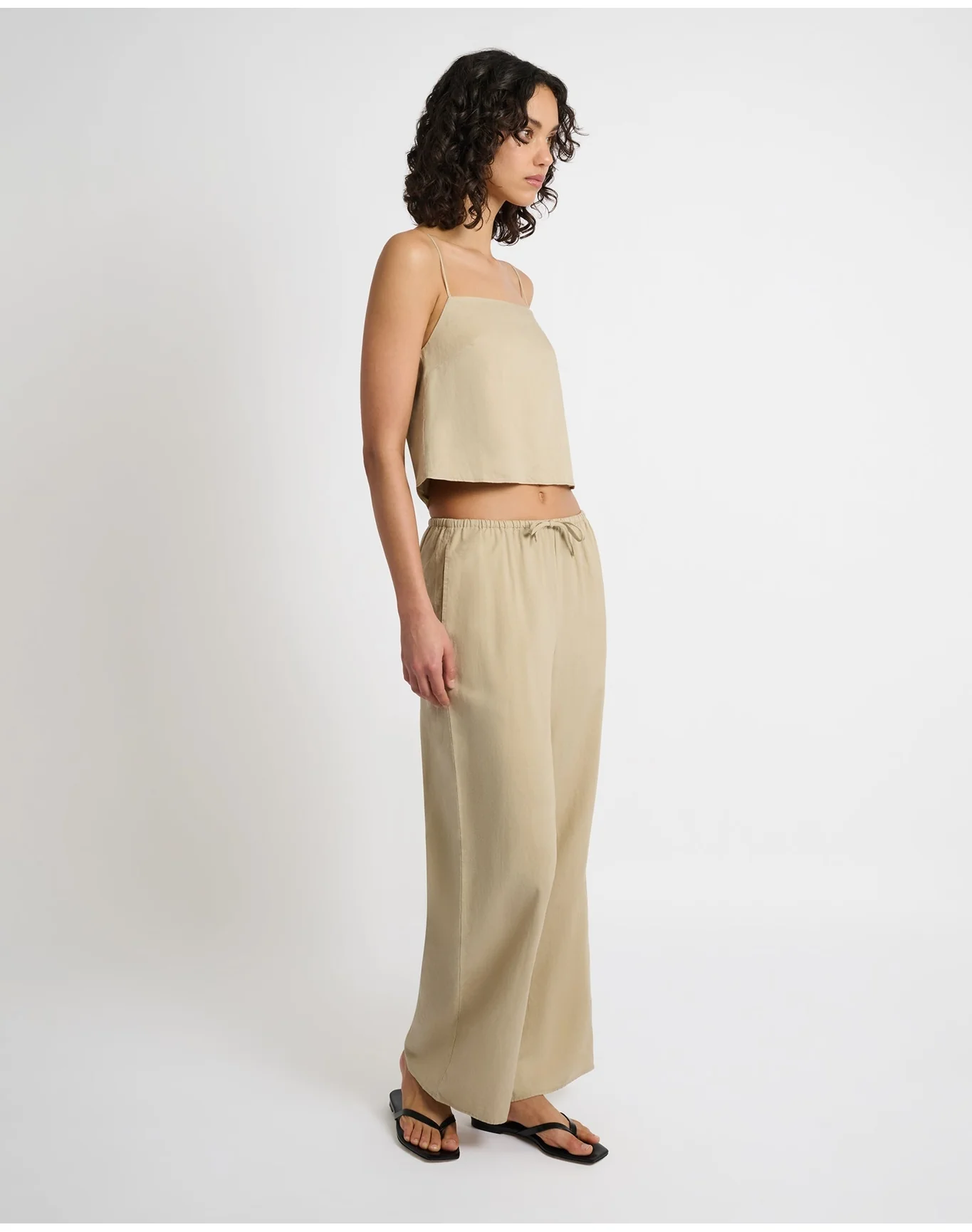 Women | Air Linen Drawstring Pant | Jute - Image 4