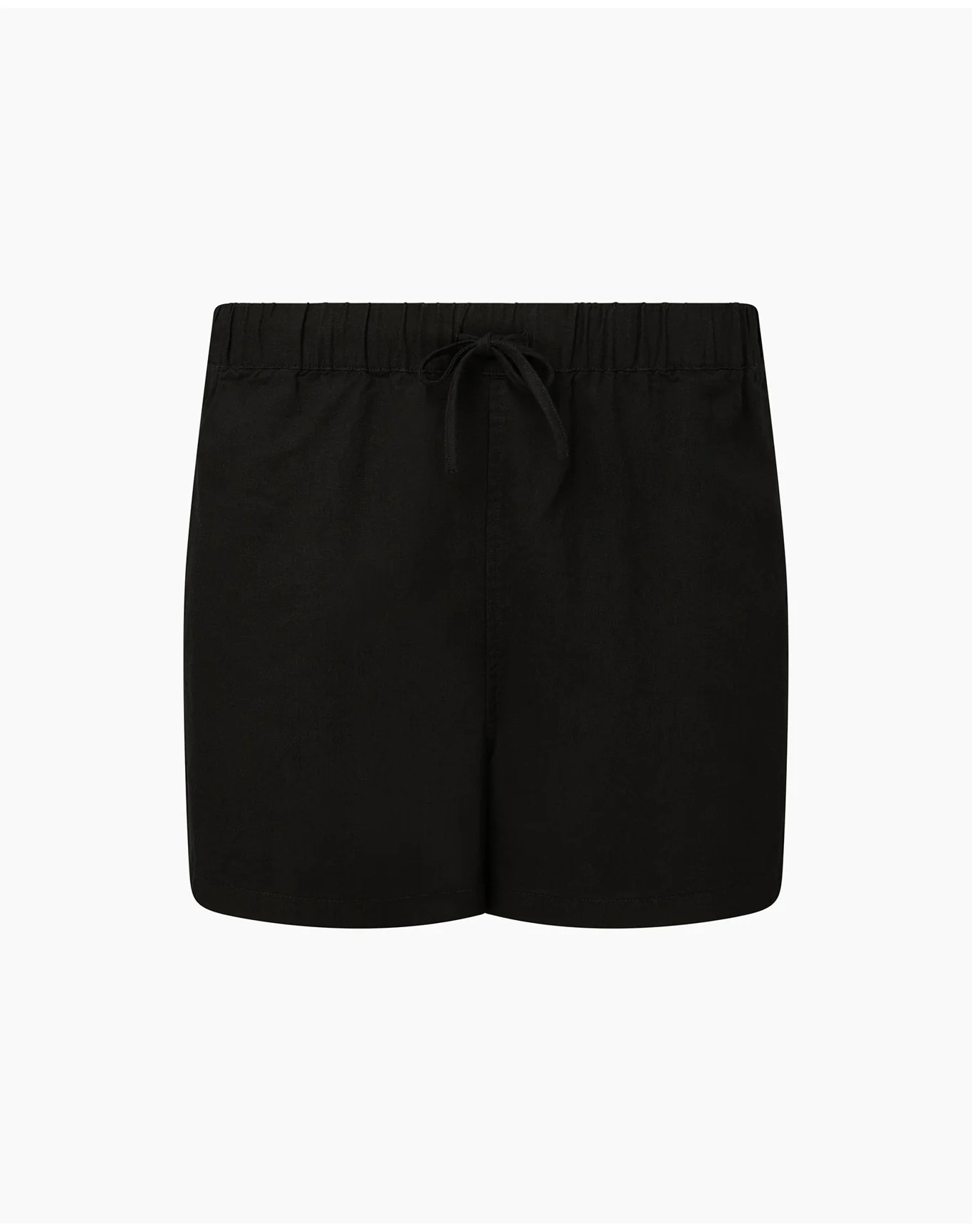 Women | Air Linen Elastic Drawstring Short | Black - Image 2