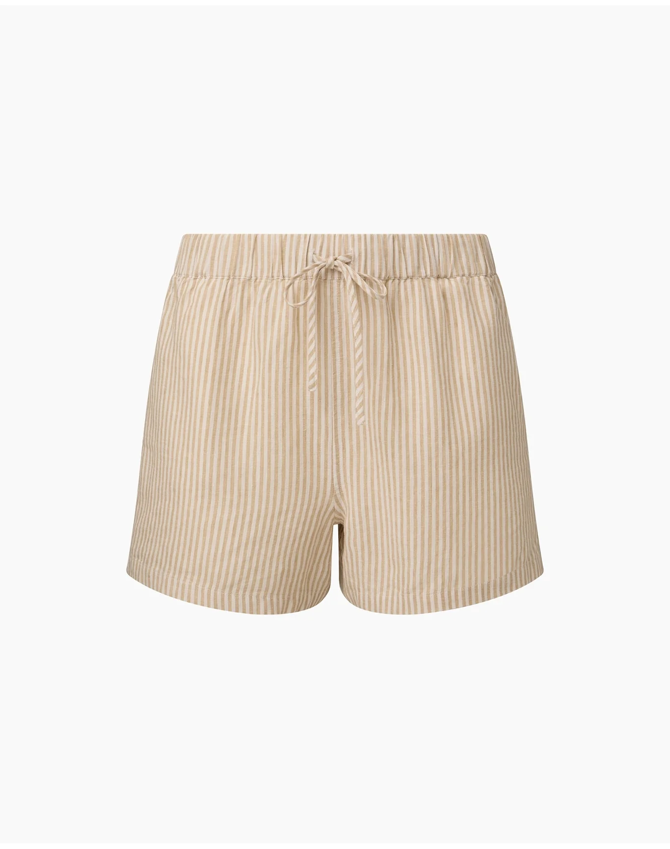 Women | Air Linen Elastic Drawstring Short | Jute White - Image 2