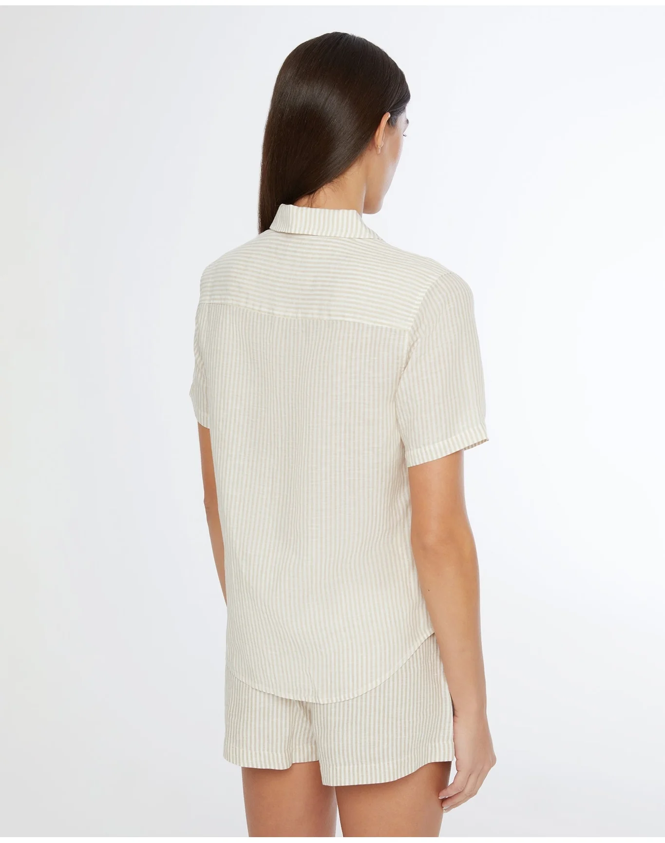 Women | Air Linen Elastic Drawstring Short | Jute White - Image 4