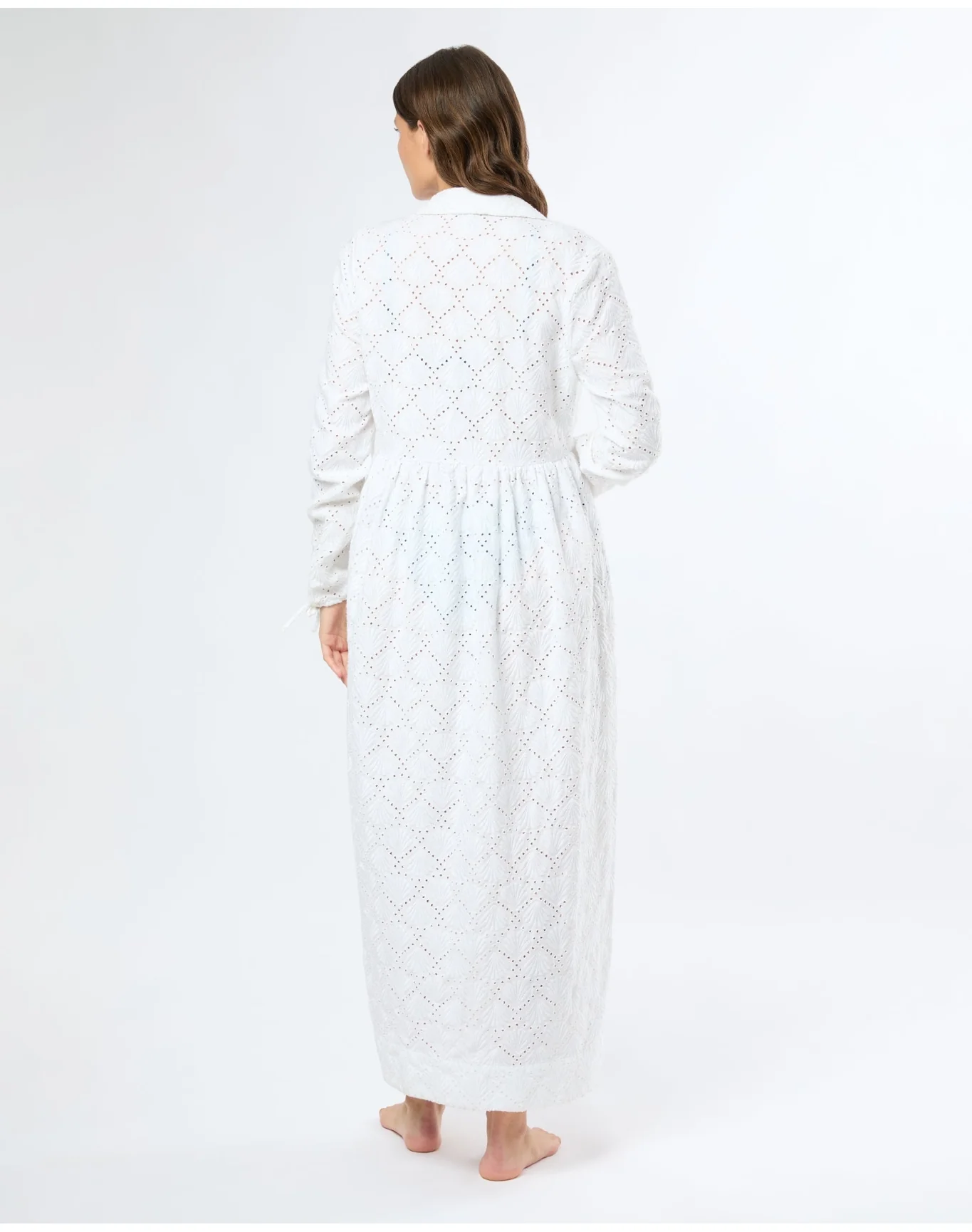 Women | Air Linen Maxi Shirtdress | White - Image 6