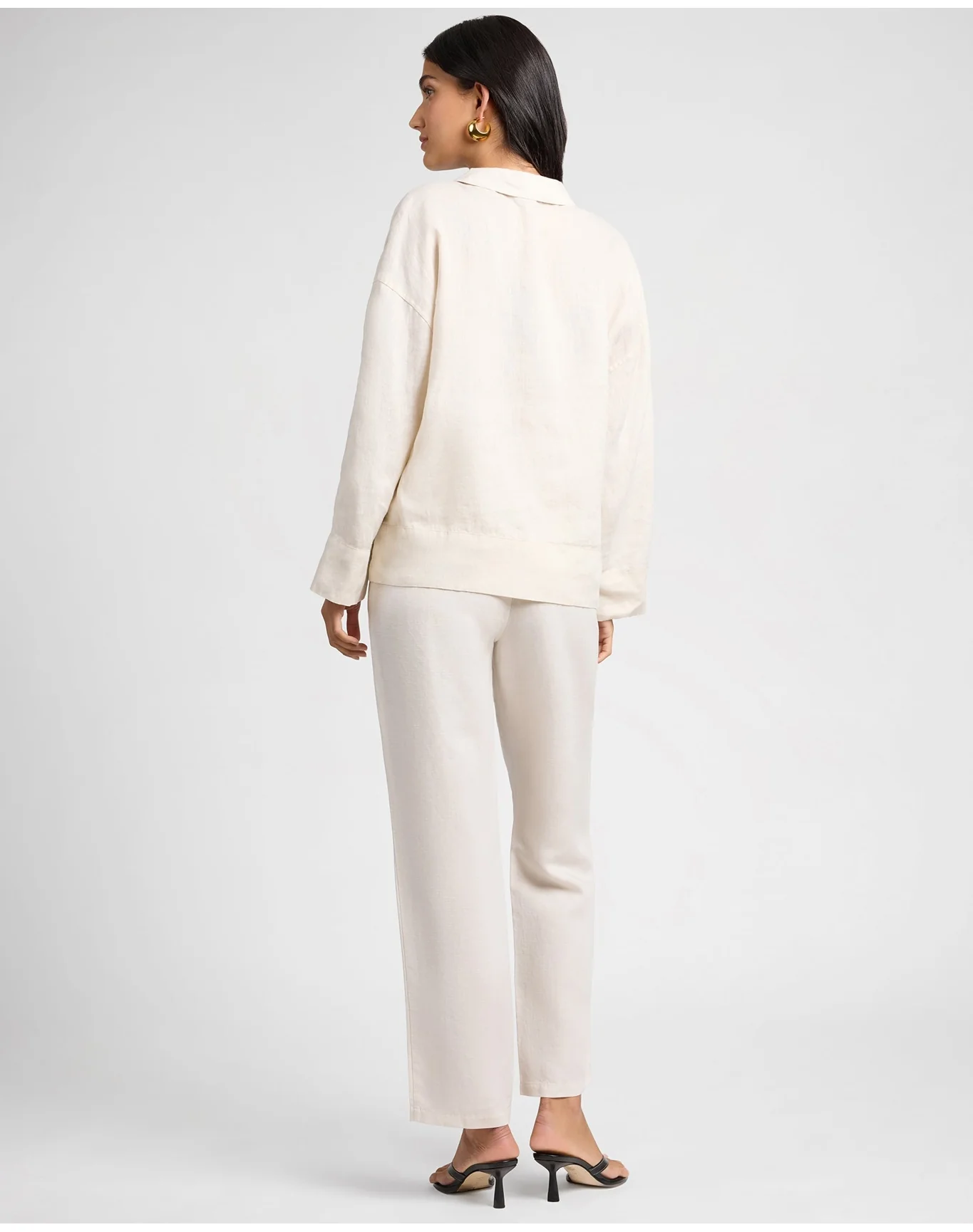 Women | Air Linen Mid Rise Pant | Natural - Image 5