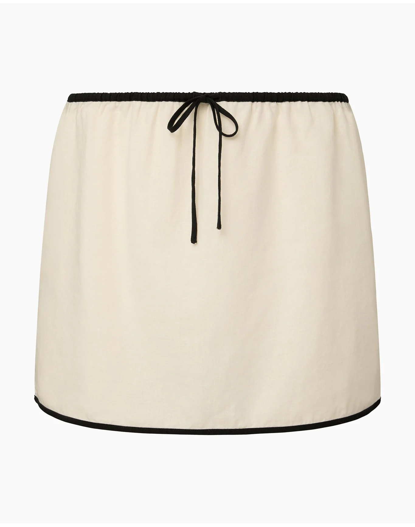 Women | Air Linen Mini Skirt | Egret Black - Image 2
