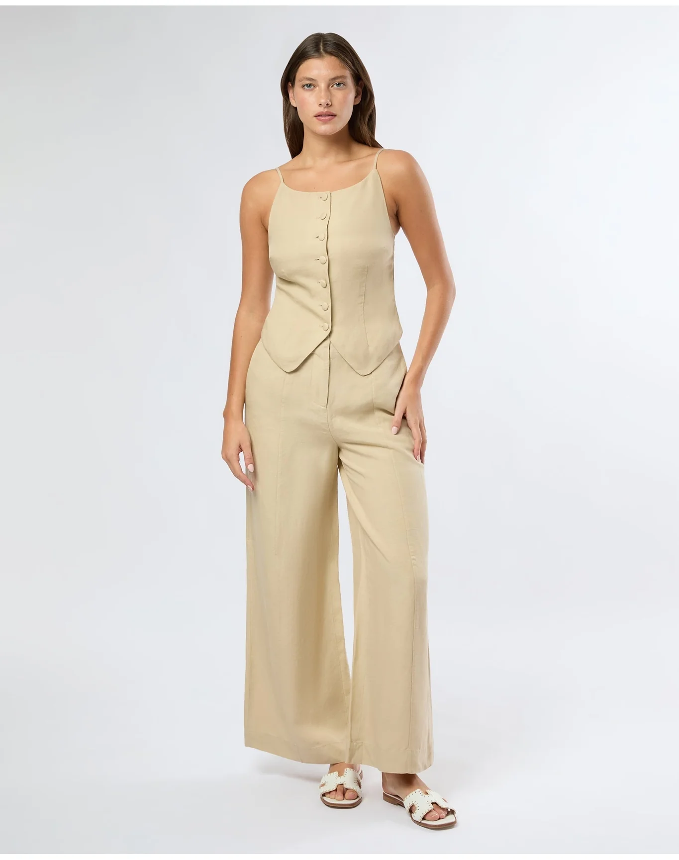 Women | Air Linen Palazzo Pant | Jute - Image 3