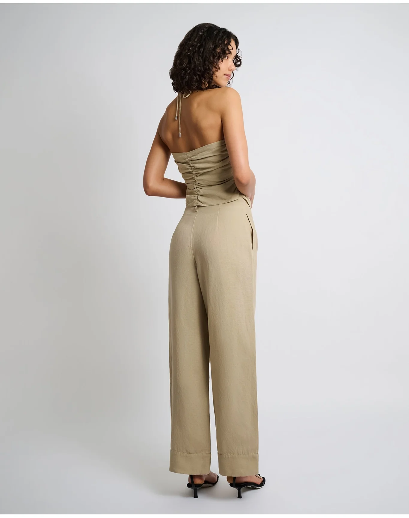 Women | Air Linen Paperbag Trouser | Jute VTAG V2 - Image 5