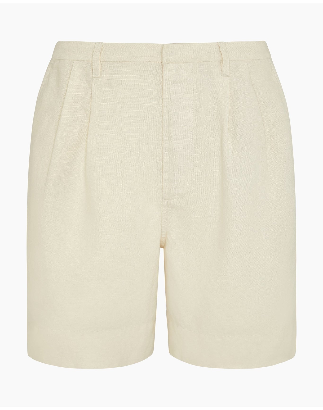 Women | Air Linen Pleated Bermuda Short | Natural - Image 2
