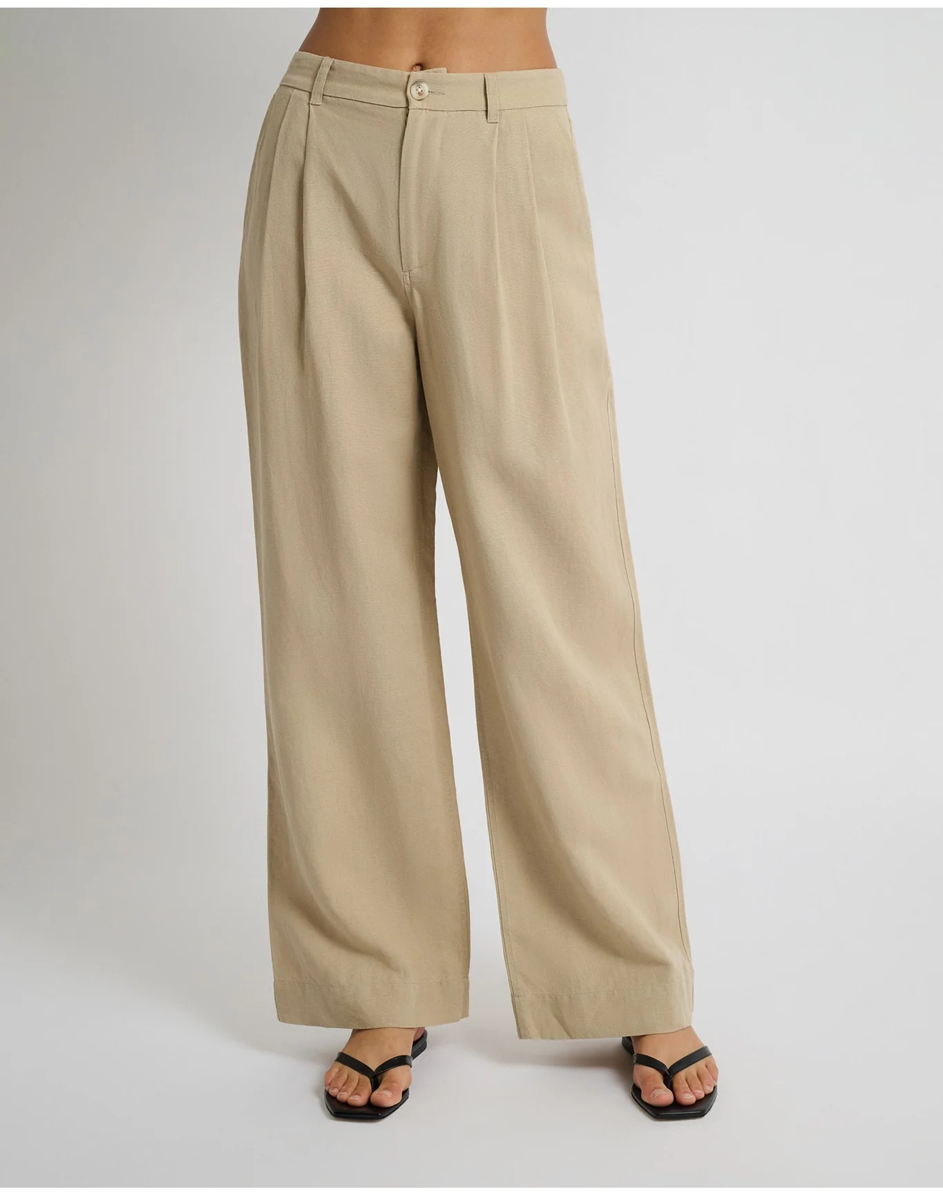 Women | Air Linen Pleated Trouser | Jute