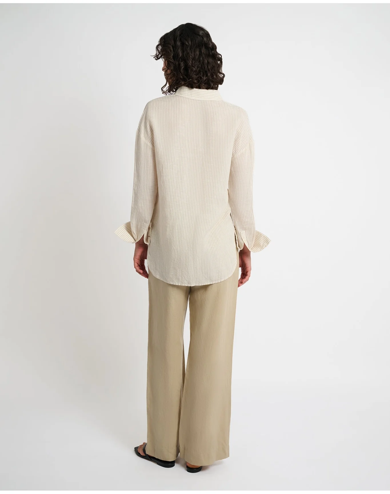 Women | Air Linen Pleated Trouser | Jute - Image 5