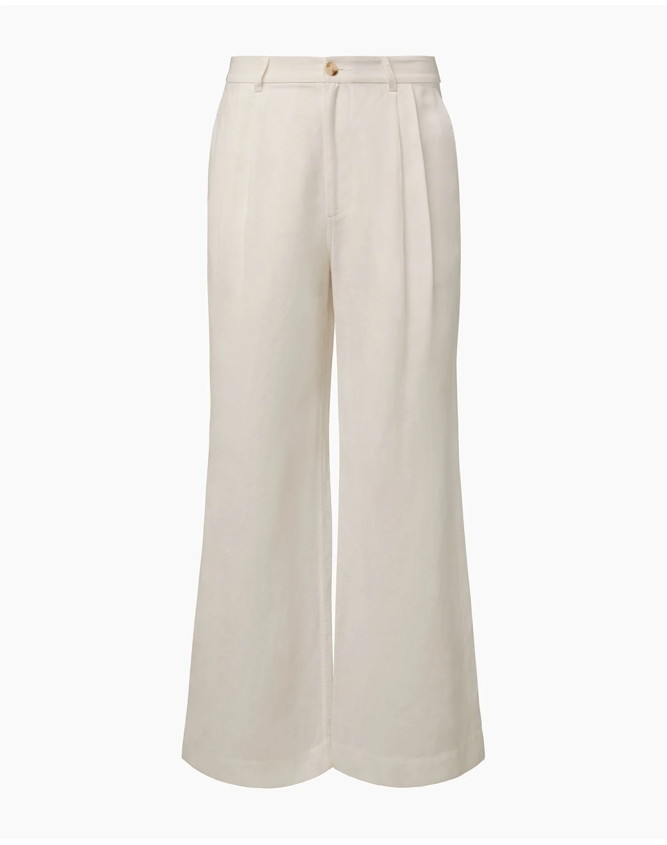 Women | Air Linen Pleated Trouser | White - Image 2