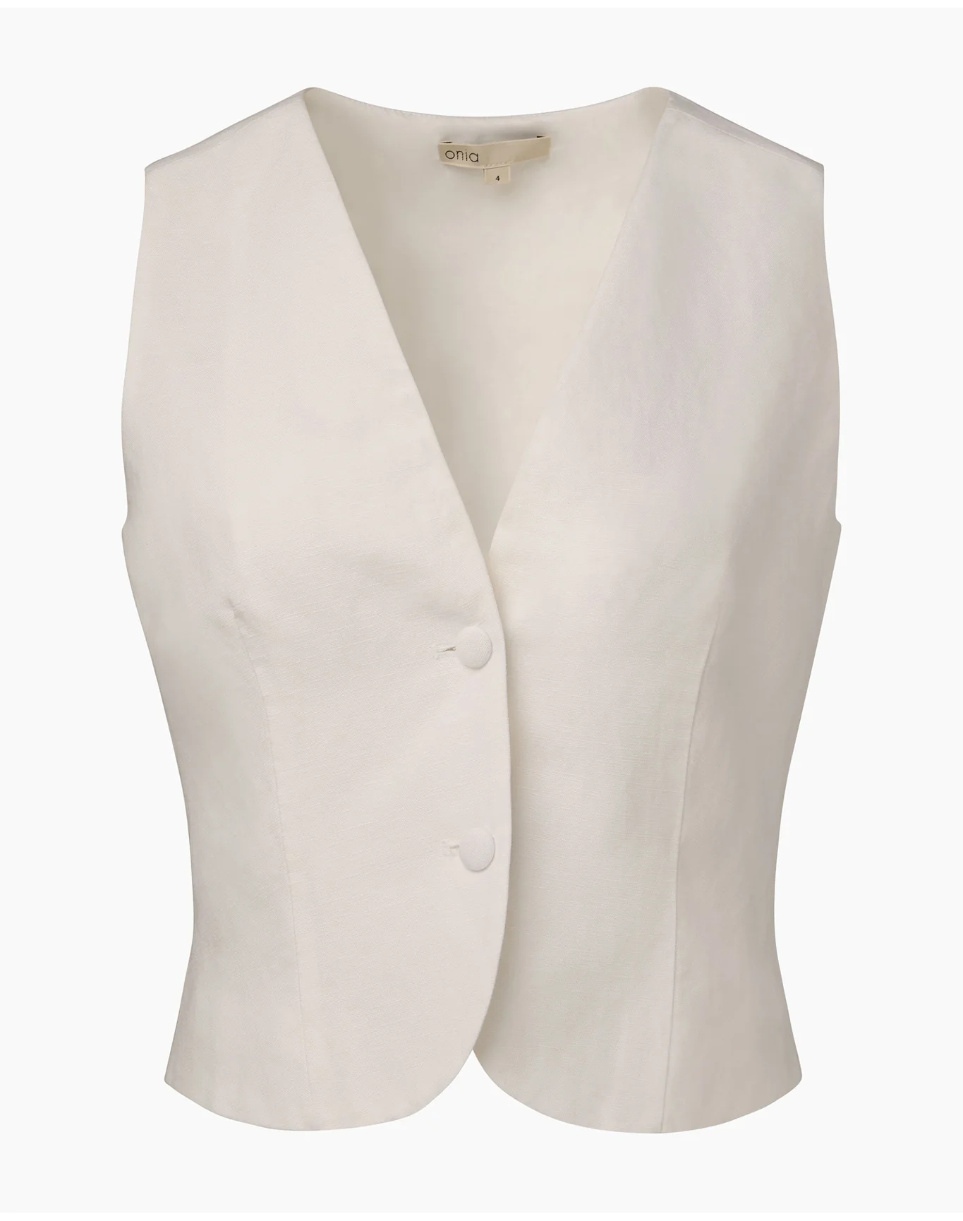 Women | Air Linen Relaxed Vest | White - Image 2
