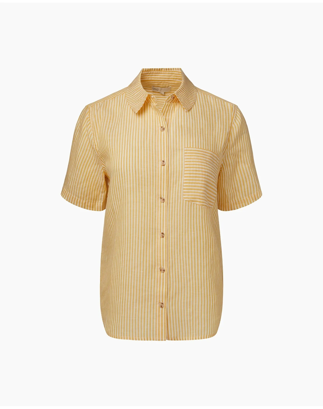 Women | Air Linen Short Sleeve Shirt | Burnt Sun White - Image 2