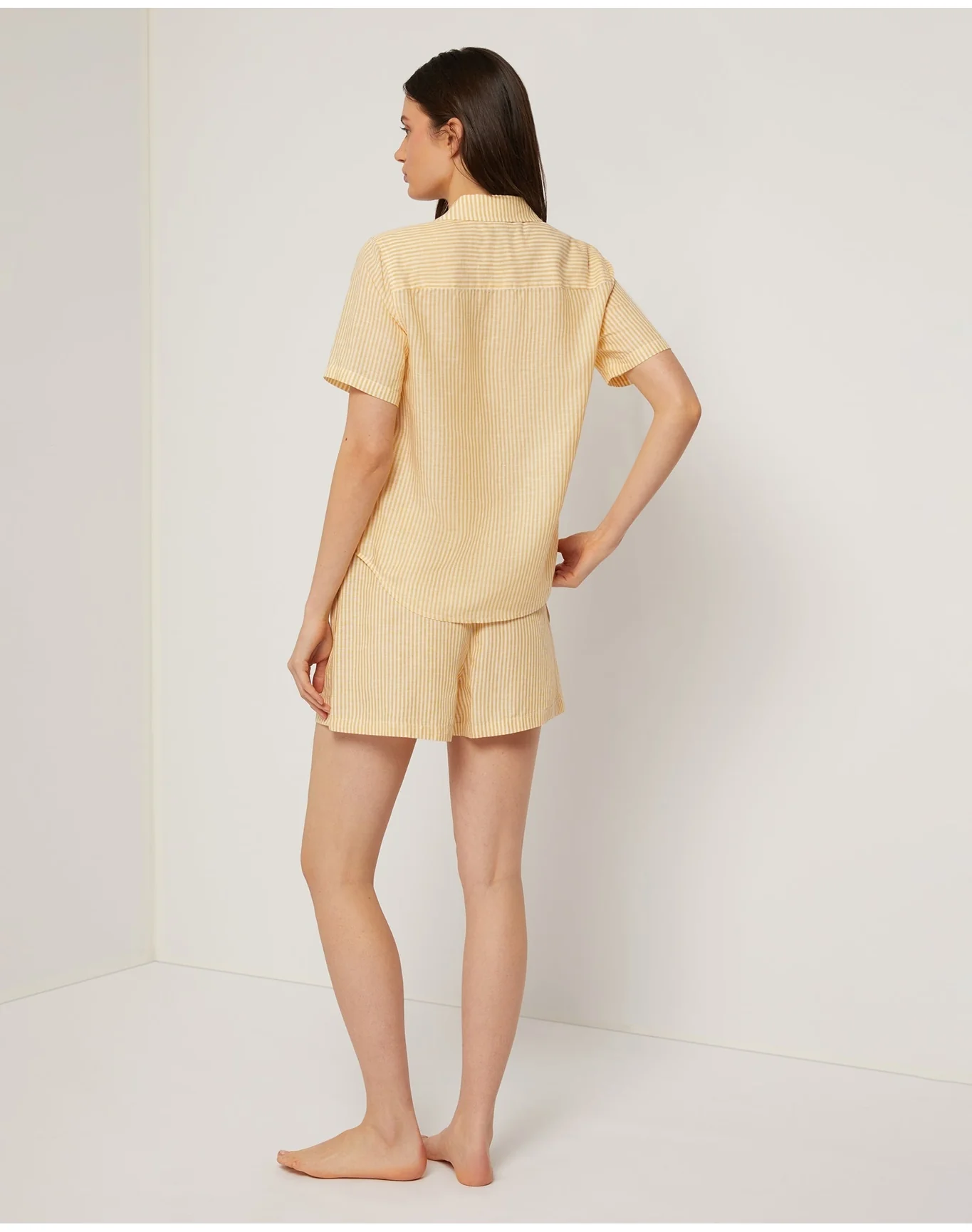 Women | Air Linen Short Sleeve Shirt | Burnt Sun White - Image 4