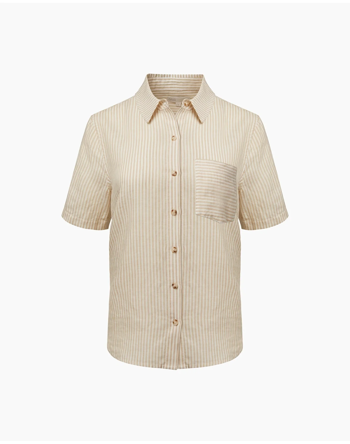Women | Air Linen Short Sleeve Shirt | Jute White - Image 2