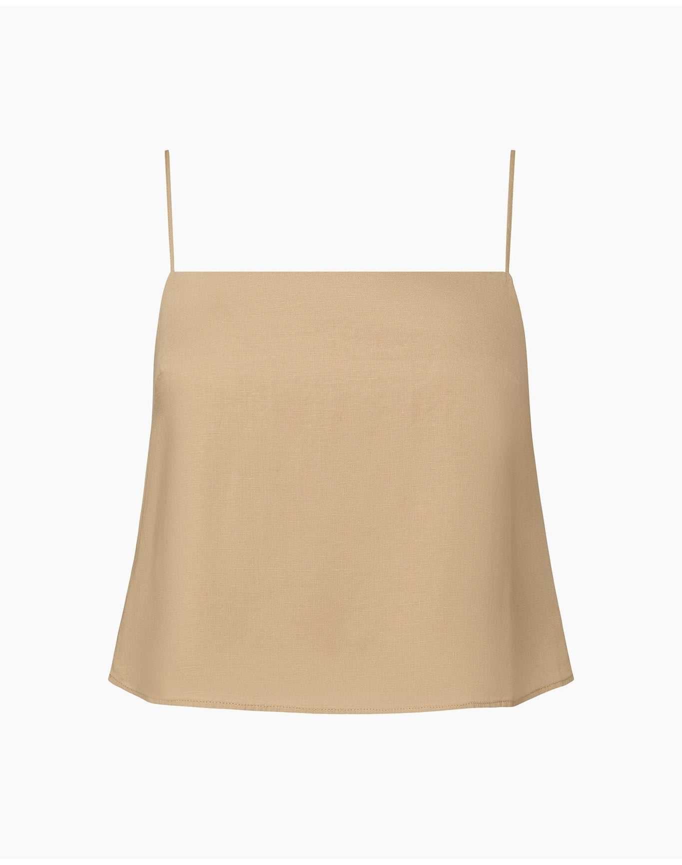 Women | Air Linen Square Neck Tank Top | Jute - Image 2