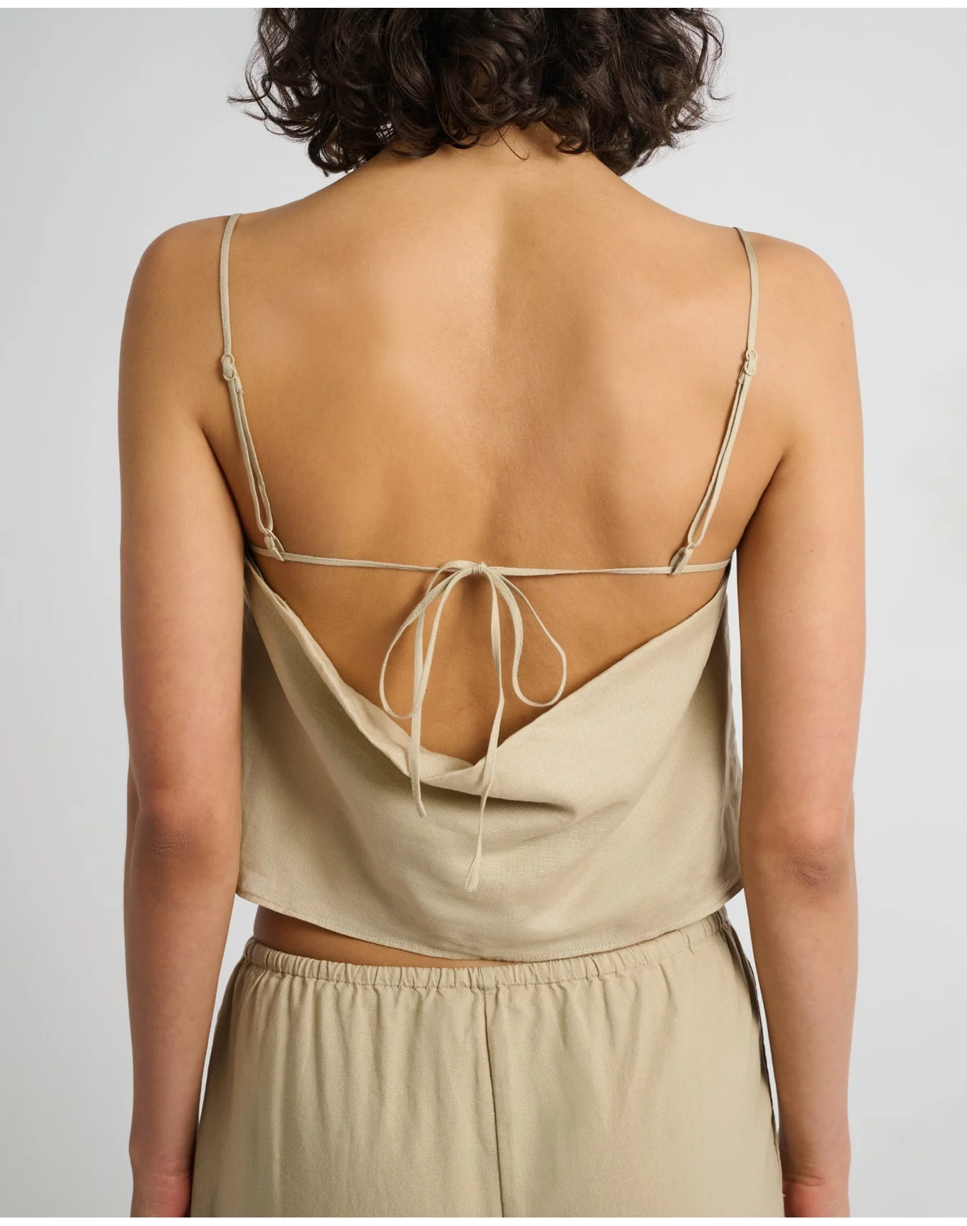 Women | Air Linen Square Neck Tank Top | Jute - Image 4
