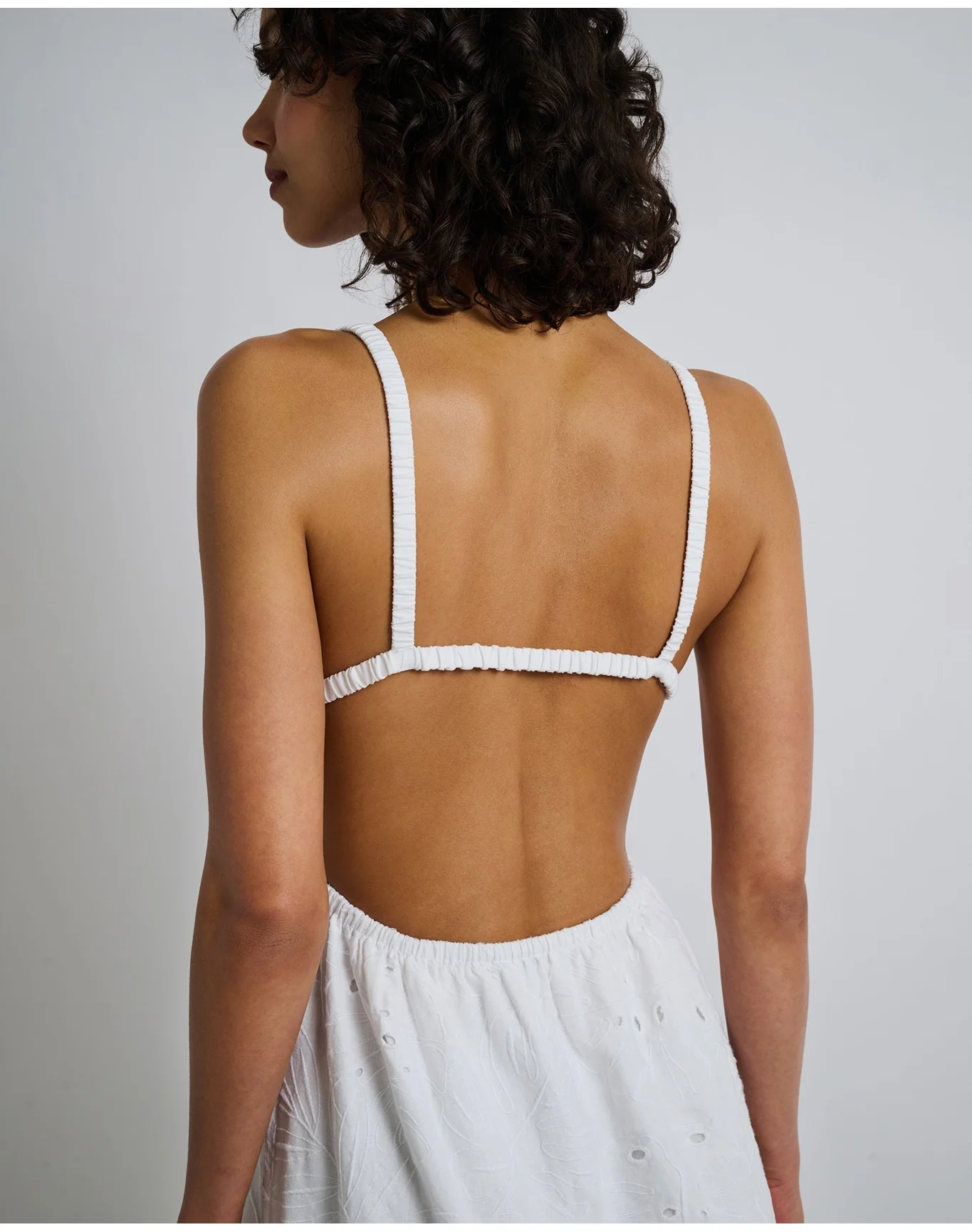 Women | Air Linen Straight Neck Maxi Dress | White - Image 4