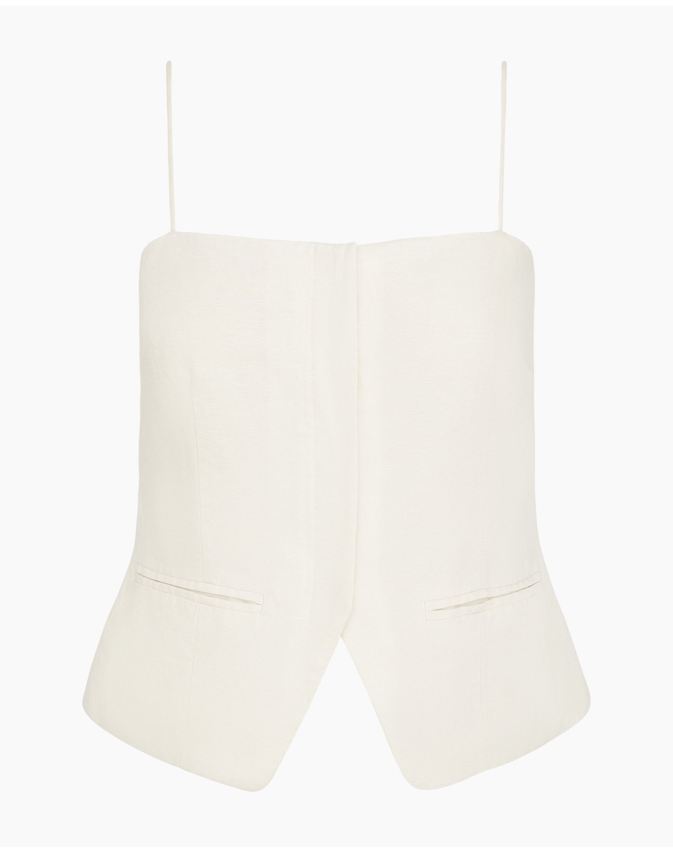 Women | Air Linen Straight Neck Top | Natural - Image 2