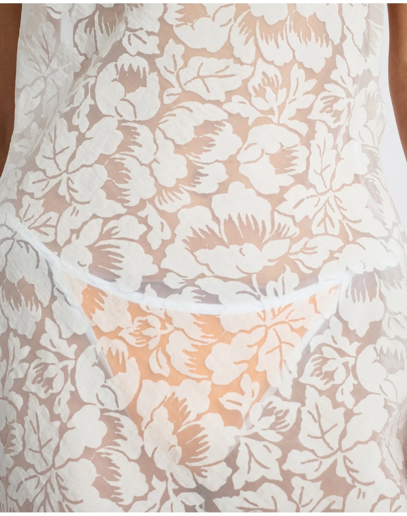 Women | Burnout Cowl Mini Dress | White - Image 5