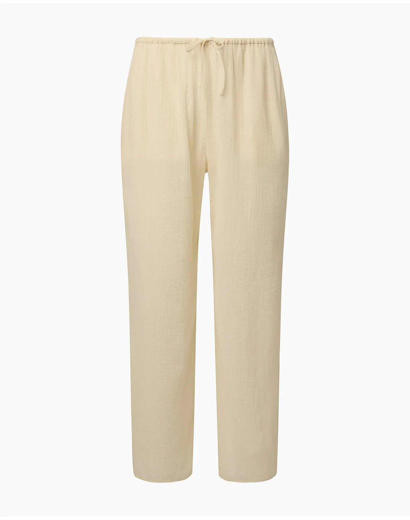 Women | Crinkle Gauze Drawstring Pant | Egret - Image 2