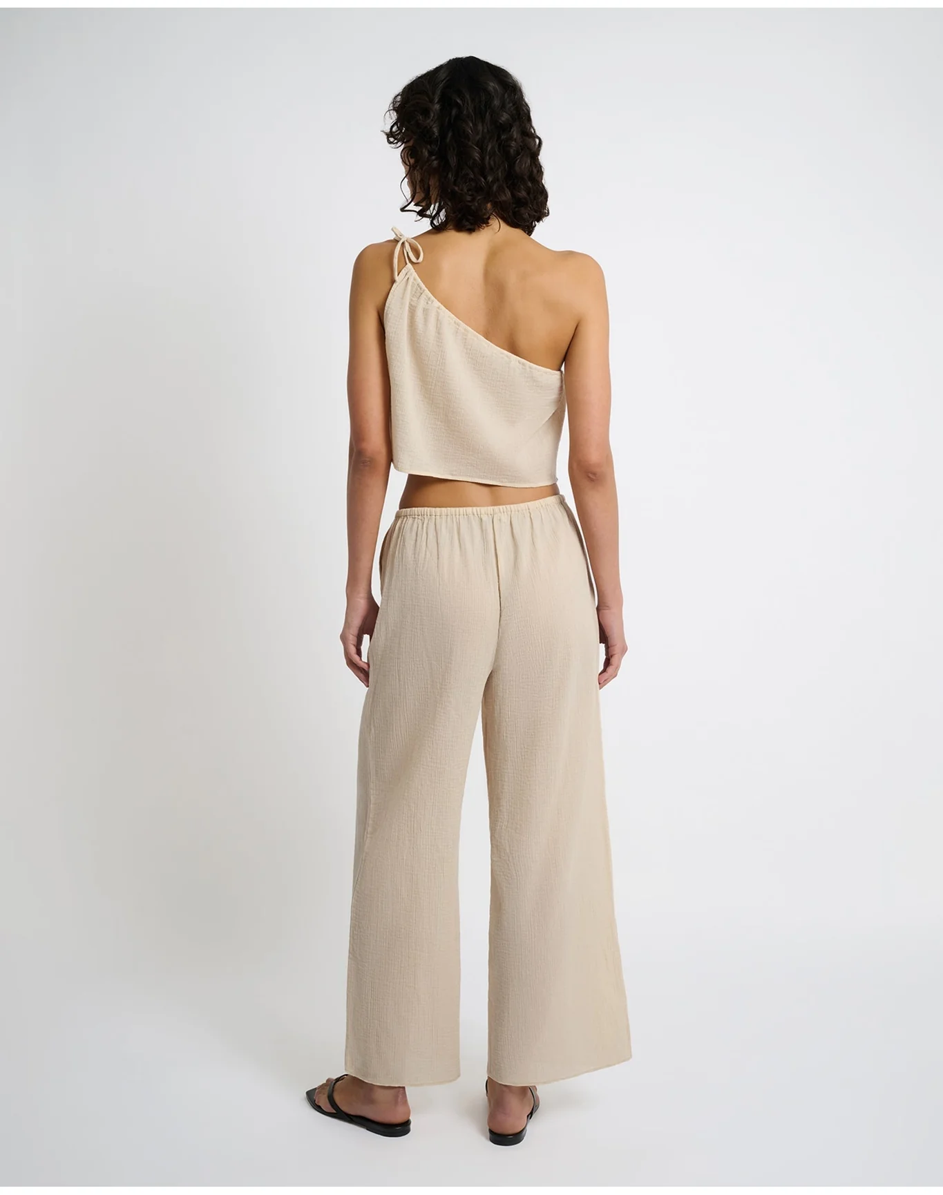 Women | Crinkle Gauze Drawstring Pant | Sandshell - Image 5
