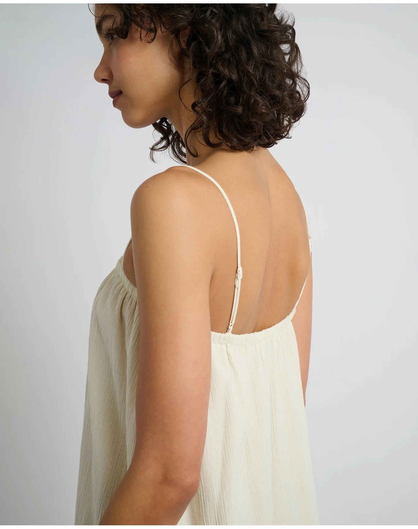 Women | Crinkle Gauze Maxi Dress | Egret - Image 4
