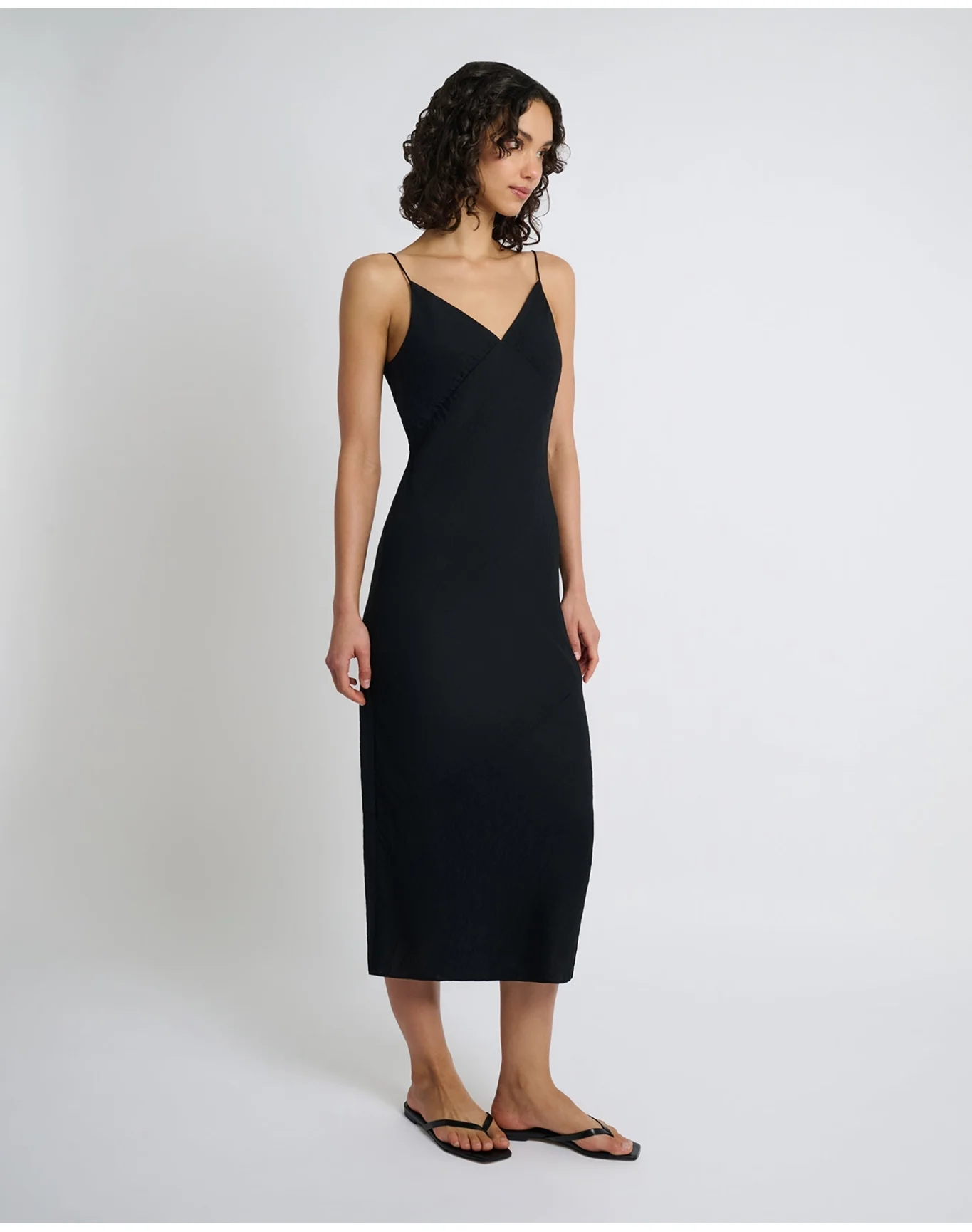 Women | Crinkle Slip Dress | Black - Image 3